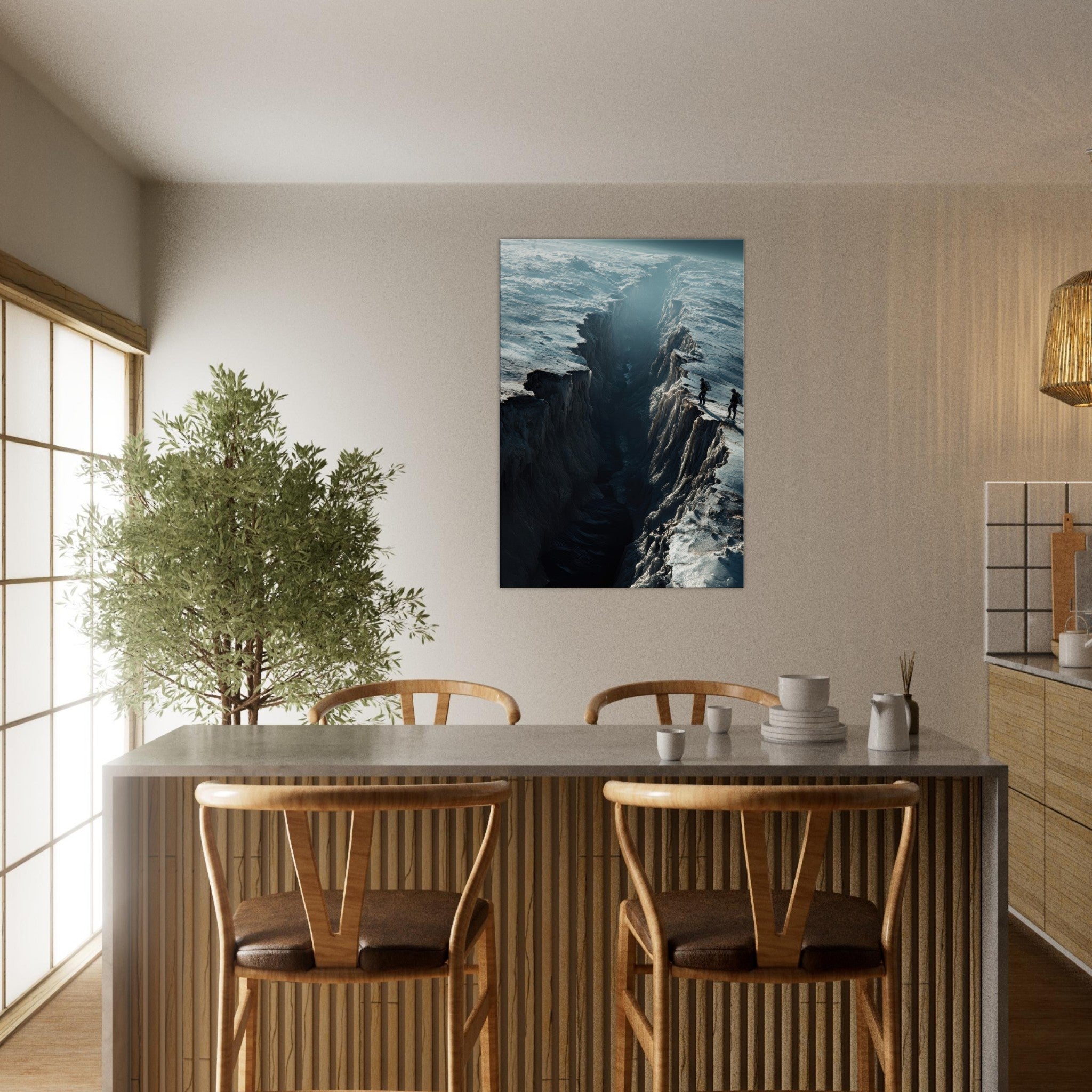 Canvas Portrait - The Frozen Wasteland of Europa An expedition tea - Shop Ai Art WebShop - Digital Art online Store