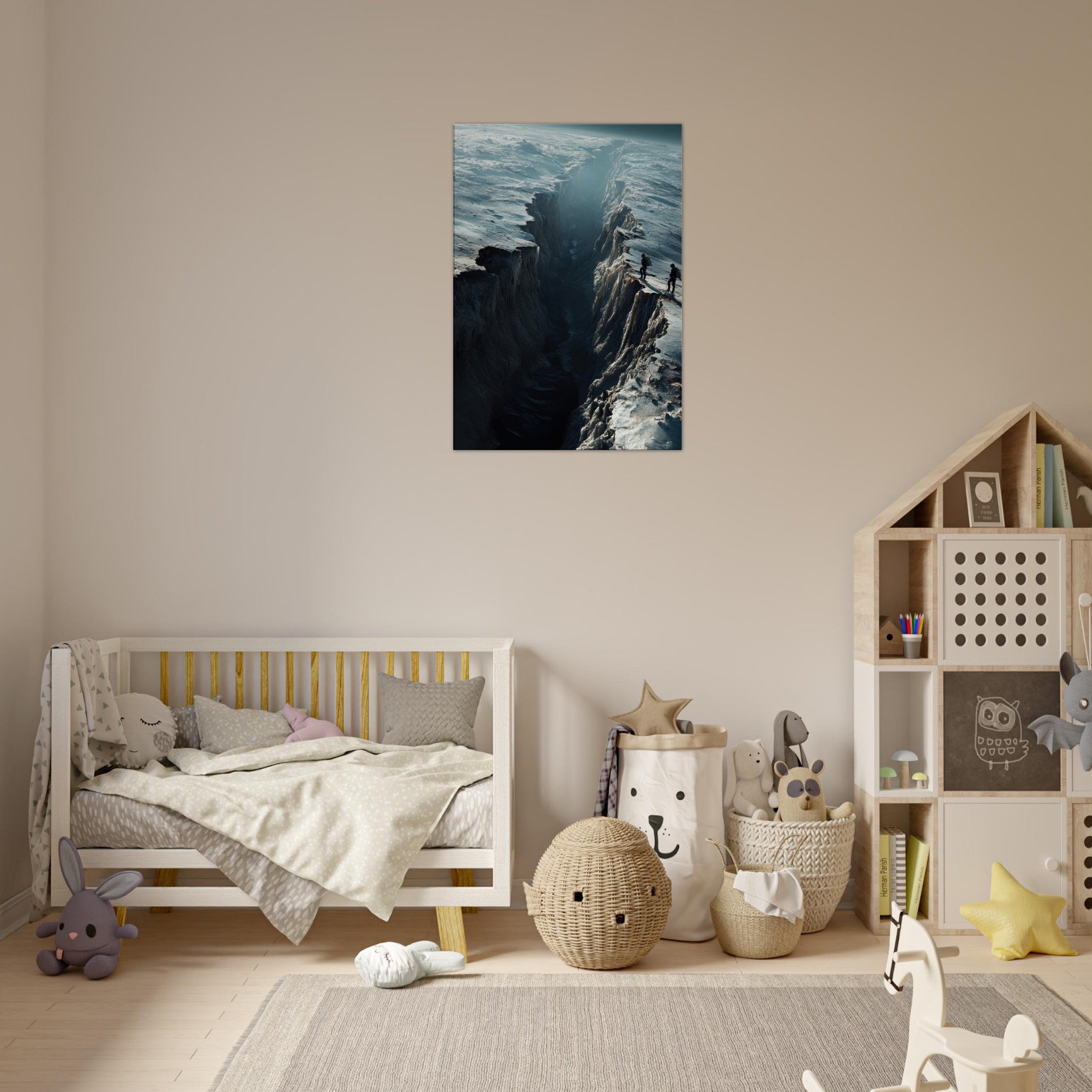 Canvas Portrait - The Frozen Wasteland of Europa An expedition tea - Shop Ai Art WebShop - Digital Art online Store