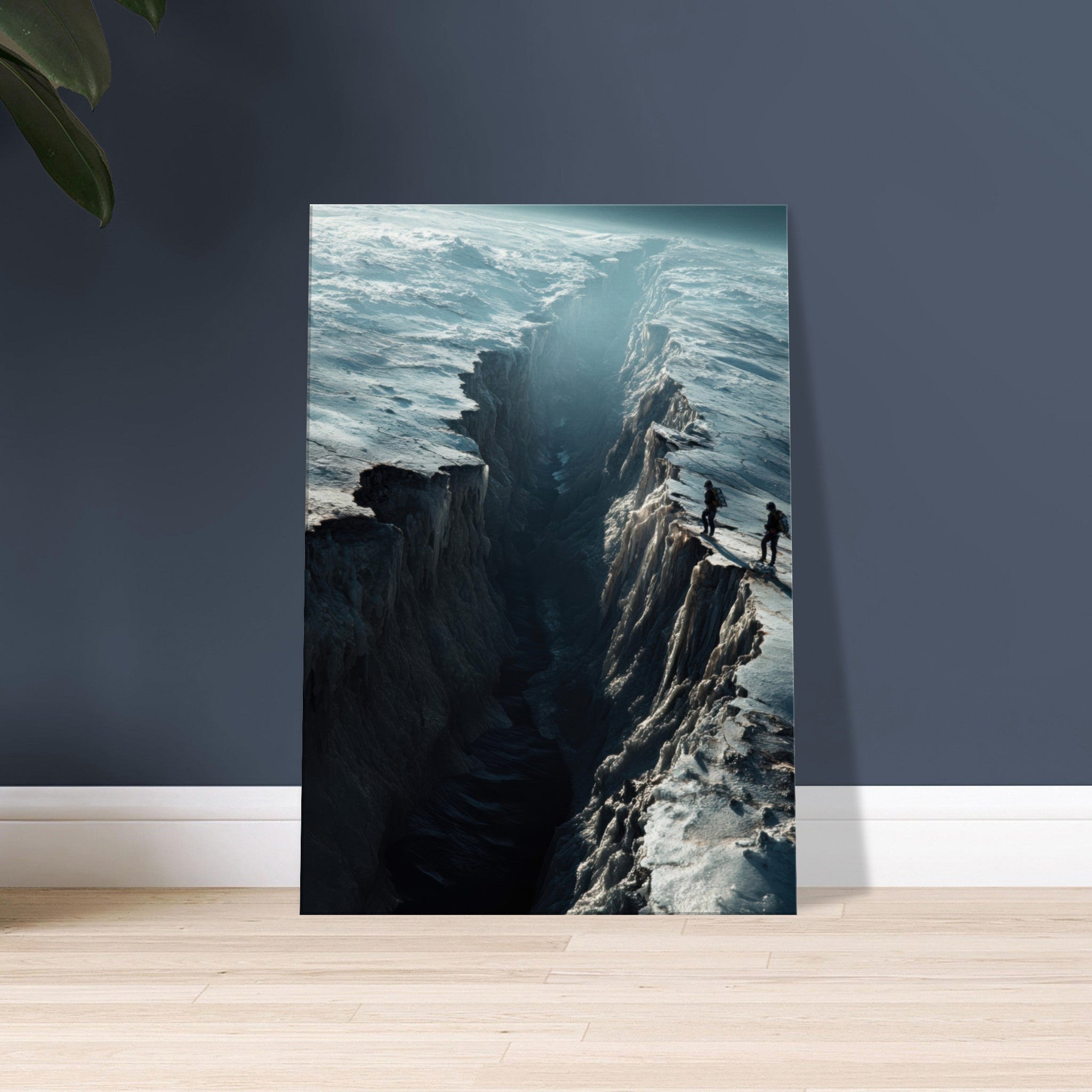 Canvas Portrait - The Frozen Wasteland of Europa An expedition tea - Shop Ai Art WebShop - Digital Art online Store