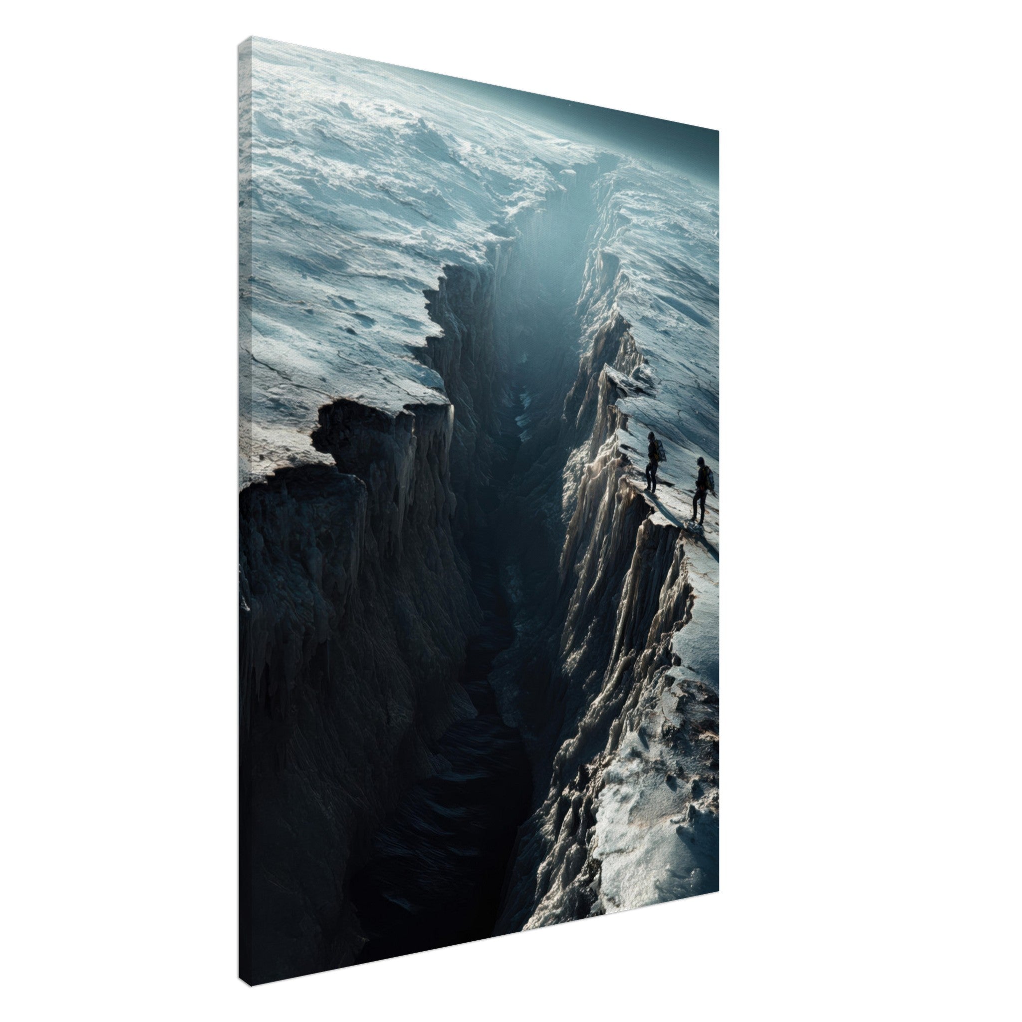 Canvas Portrait - The Frozen Wasteland of Europa An expedition tea - Shop Ai Art WebShop - Digital Art online Store