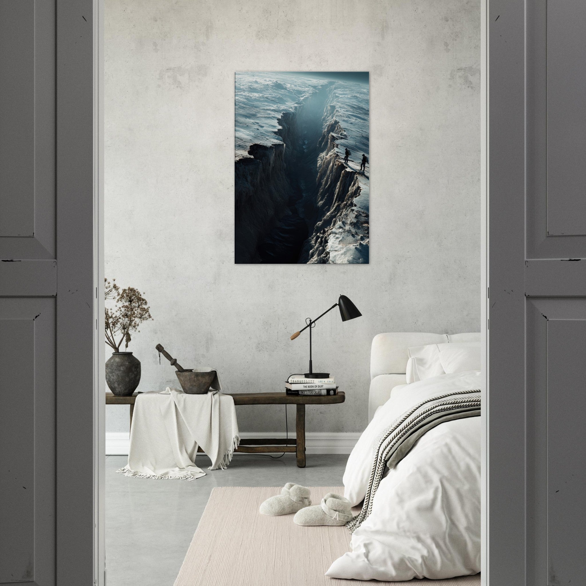 Canvas Portrait - The Frozen Wasteland of Europa An expedition tea - Shop Ai Art WebShop - Digital Art online Store
