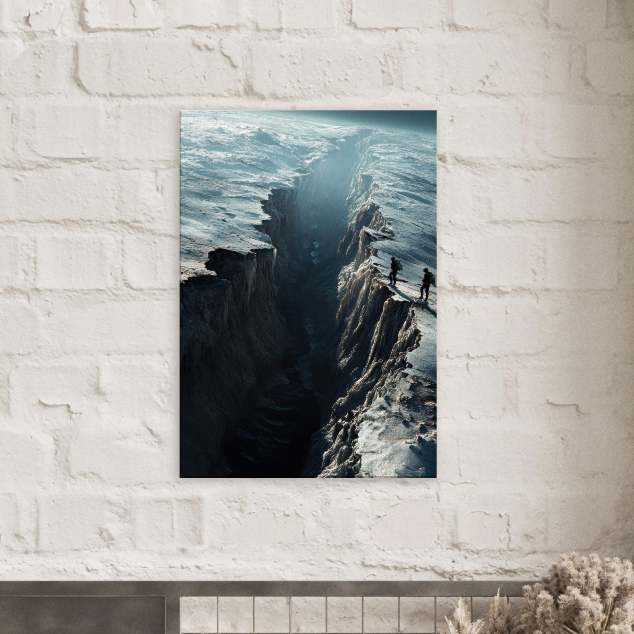 Canvas Portrait - The Frozen Wasteland of Europa An expedition tea - Shop Ai Art WebShop - Digital Art online Store
