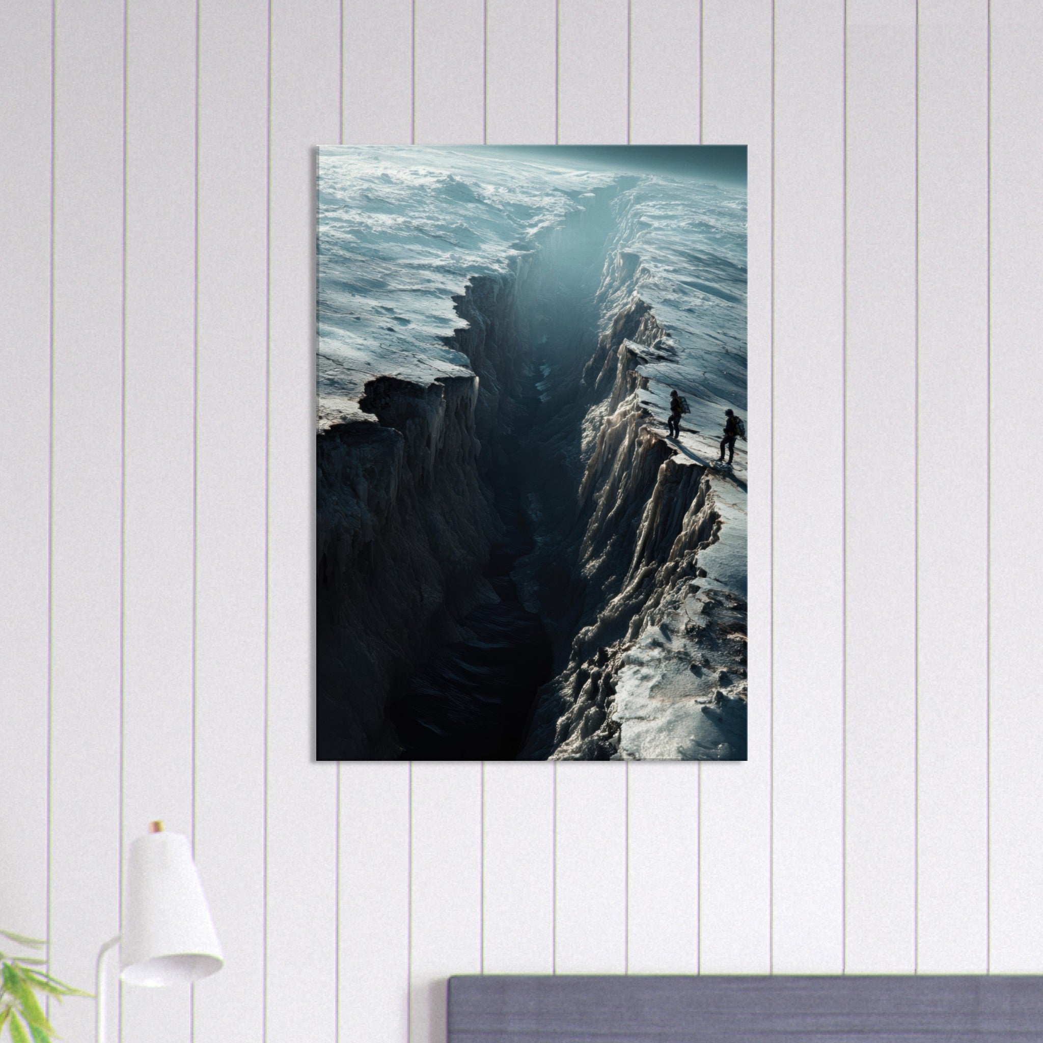 Canvas Portrait - The Frozen Wasteland of Europa An expedition tea - Shop Ai Art WebShop - Digital Art online Store