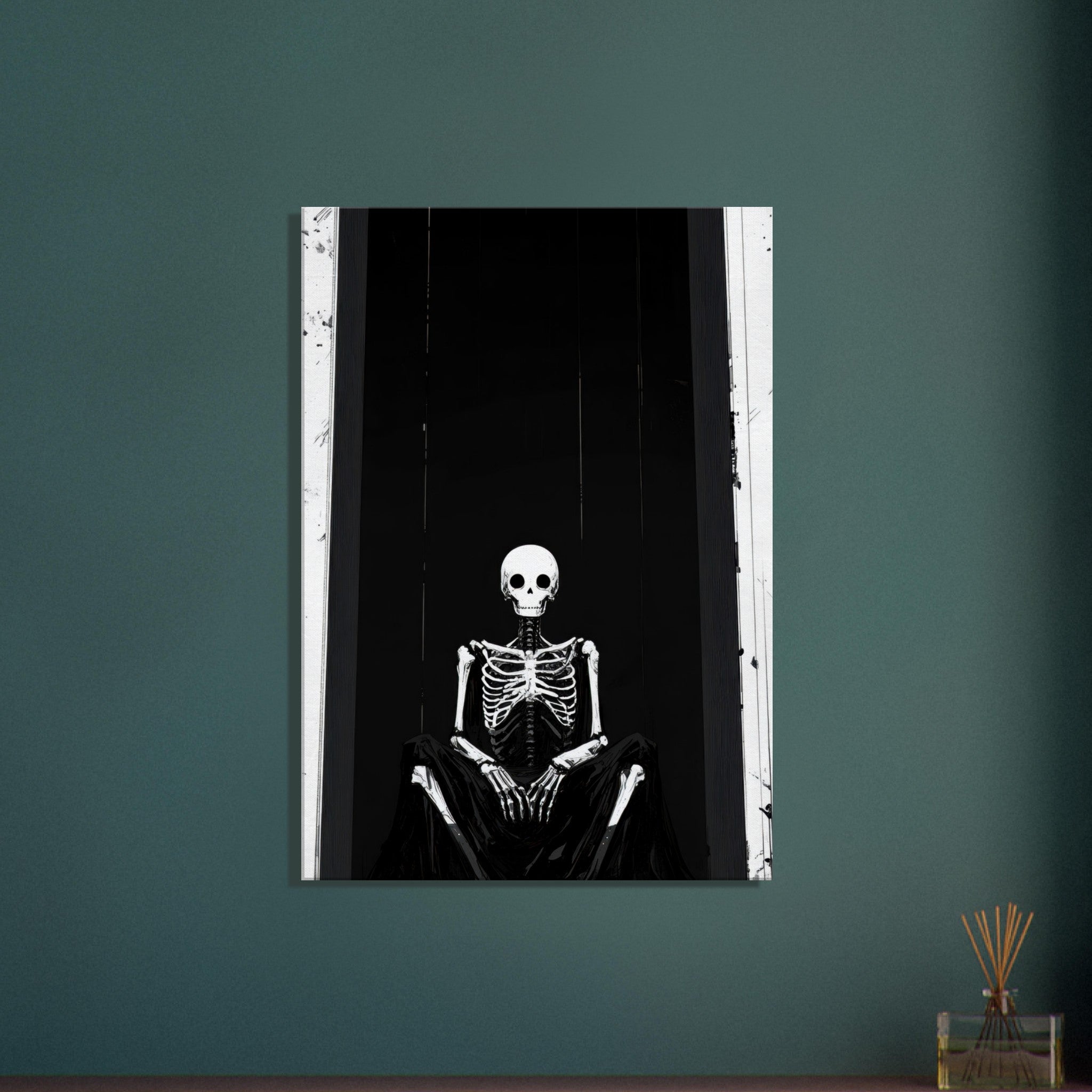 Canvas Portrait - The Hollow King A haunting minimalist piece feat - Shop Ai Art WebShop - Digital Art online Store