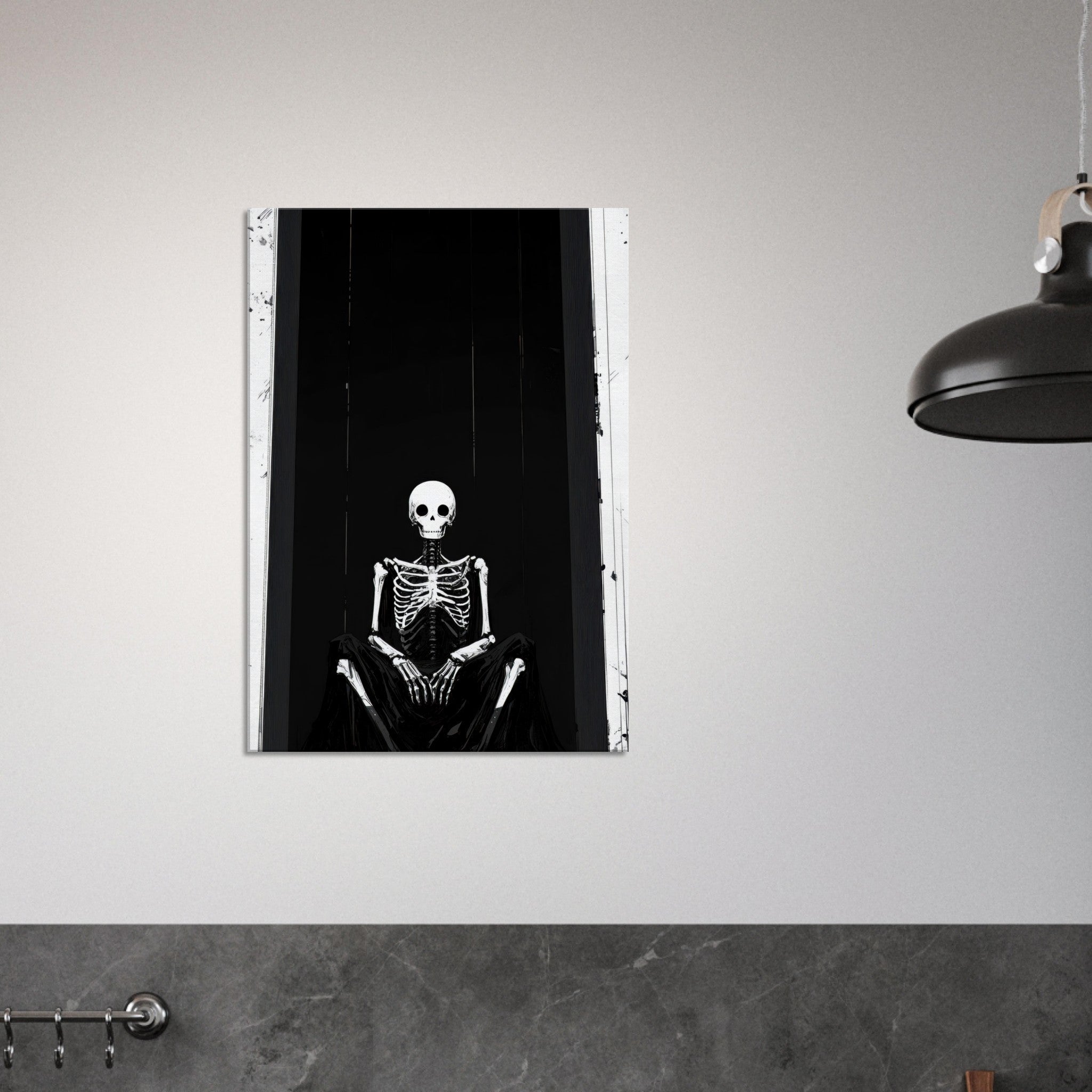 Canvas Portrait - The Hollow King A haunting minimalist piece feat - Shop Ai Art WebShop - Digital Art online Store