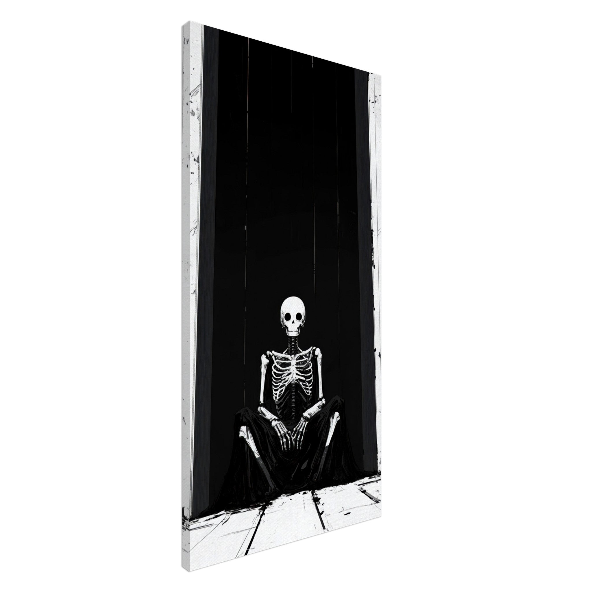 Canvas Portrait - The Hollow King A haunting minimalist piece feat - Shop Ai Art WebShop - Digital Art online Store