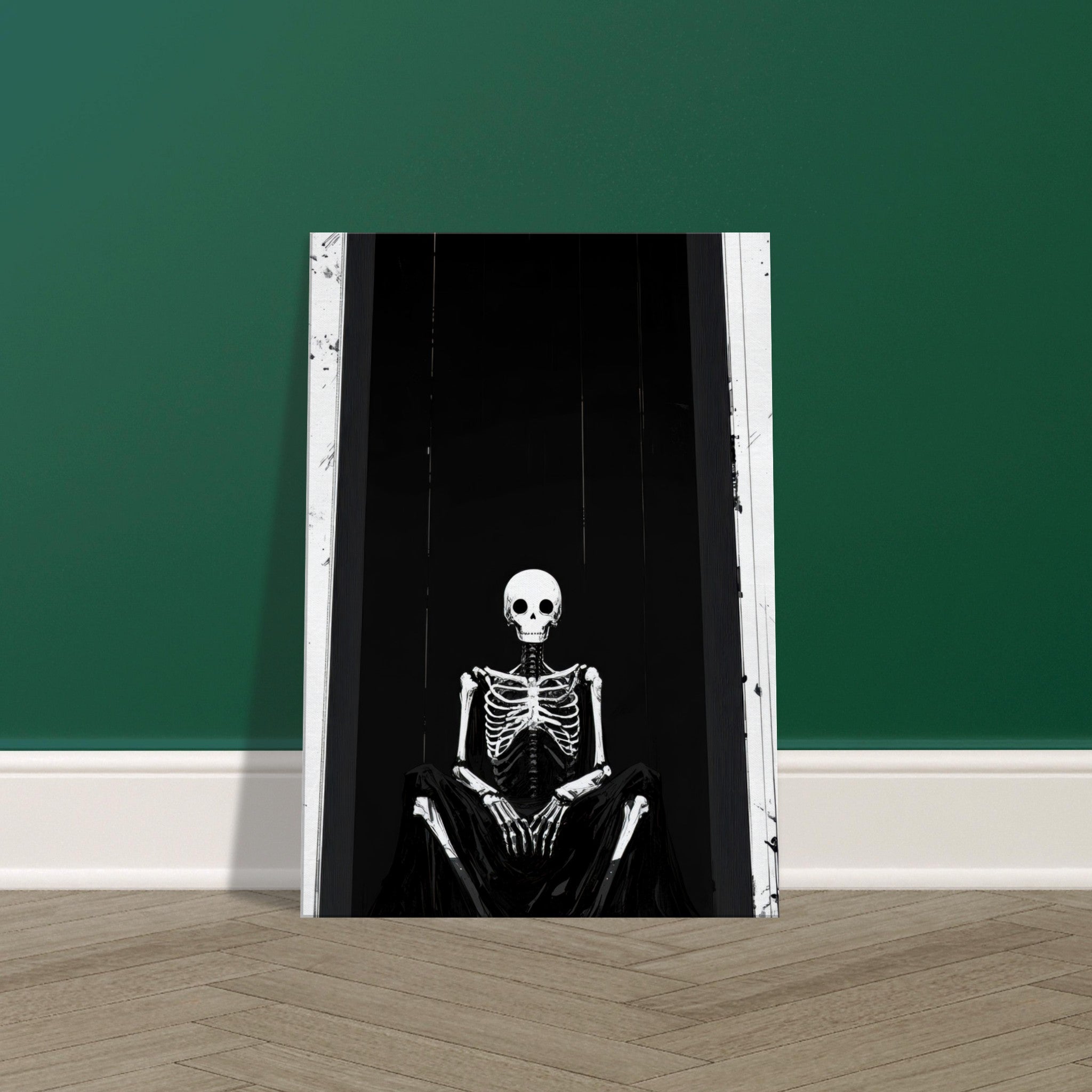 Canvas Portrait - The Hollow King A haunting minimalist piece feat - Shop Ai Art WebShop - Digital Art online Store