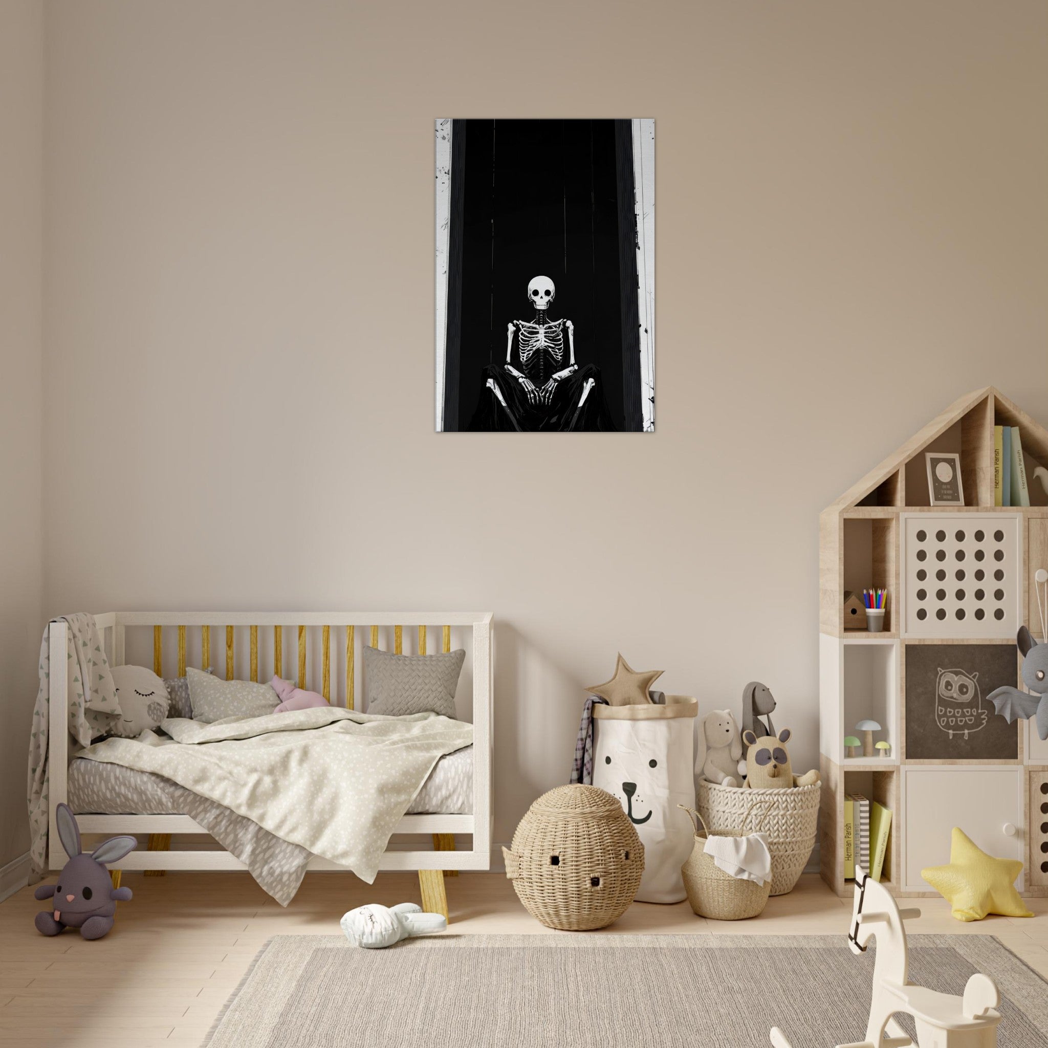 Canvas Portrait - The Hollow King A haunting minimalist piece feat - Shop Ai Art WebShop - Digital Art online Store