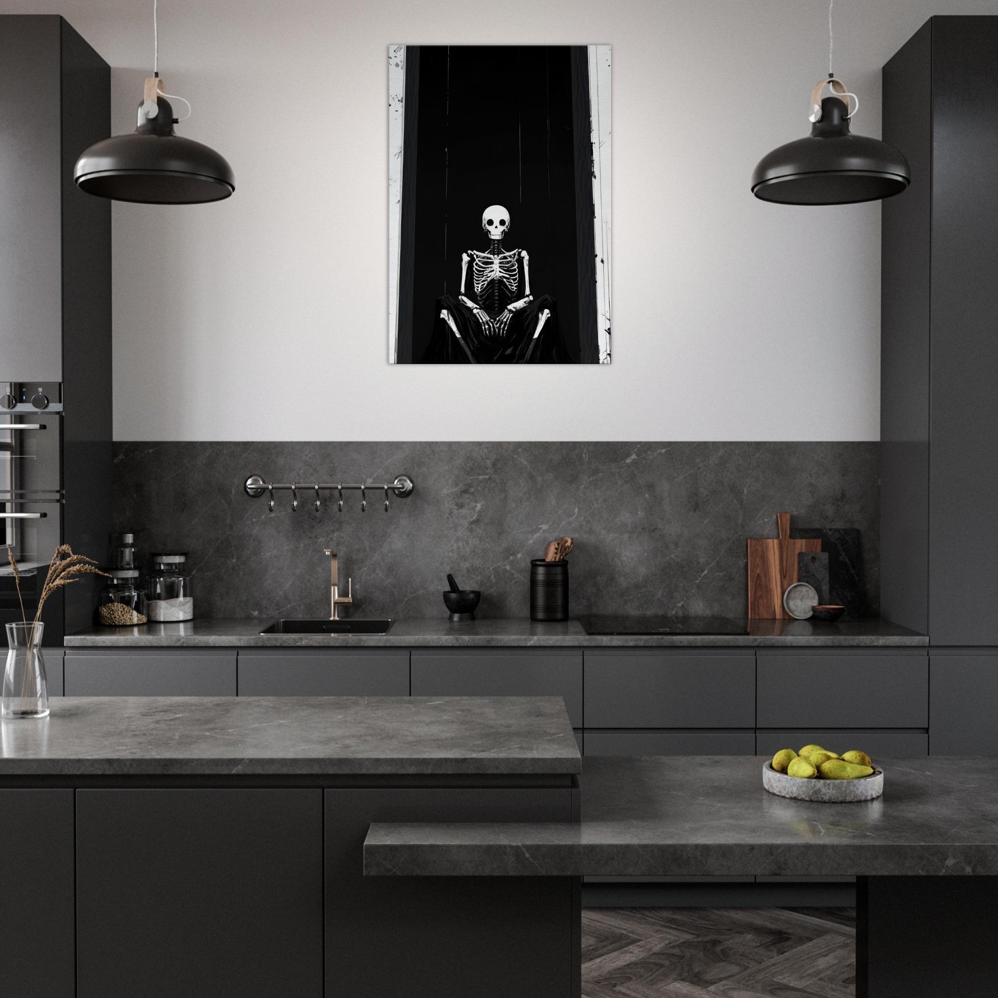Canvas Portrait - The Hollow King A haunting minimalist piece feat - Shop Ai Art WebShop - Digital Art online Store