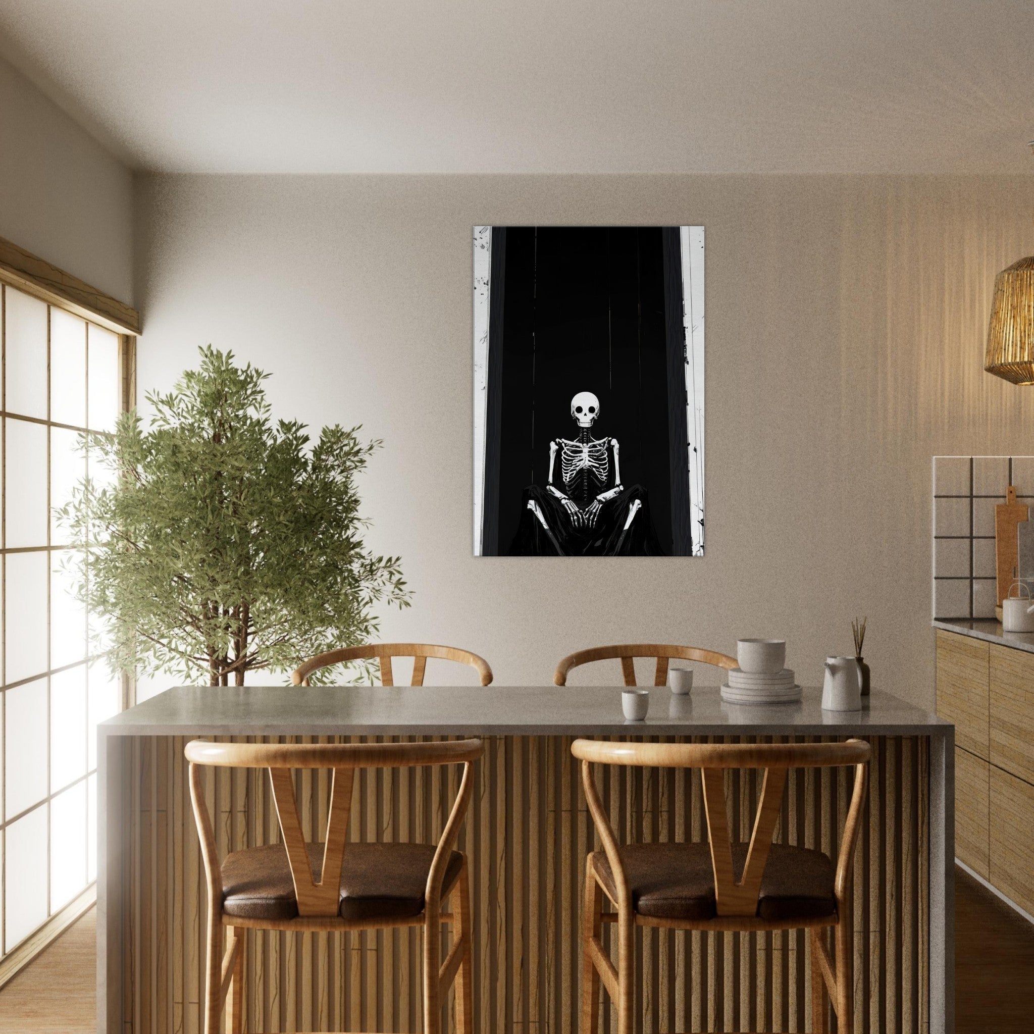 Canvas Portrait - The Hollow King A haunting minimalist piece feat - Shop Ai Art WebShop - Digital Art online Store