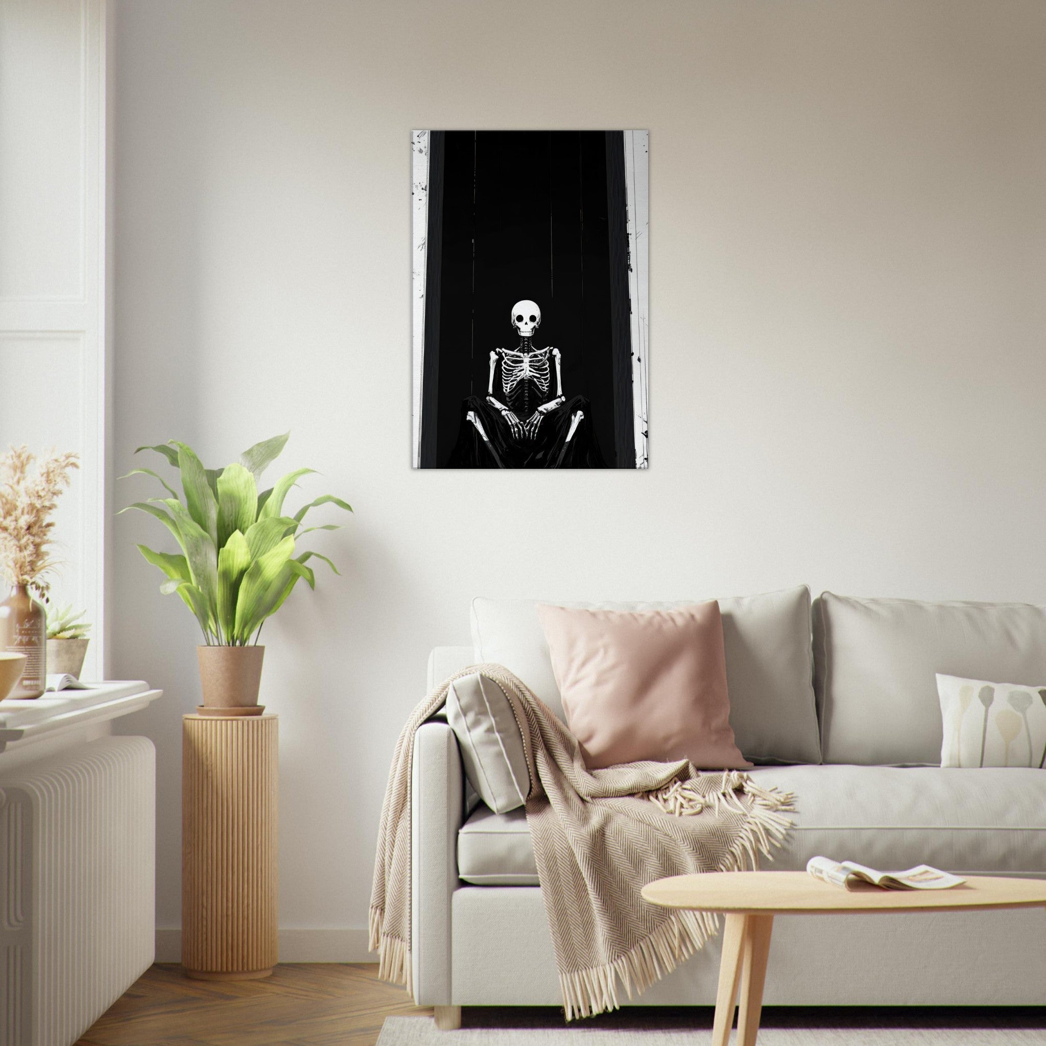 Canvas Portrait - The Hollow King A haunting minimalist piece feat - Shop Ai Art WebShop - Digital Art online Store