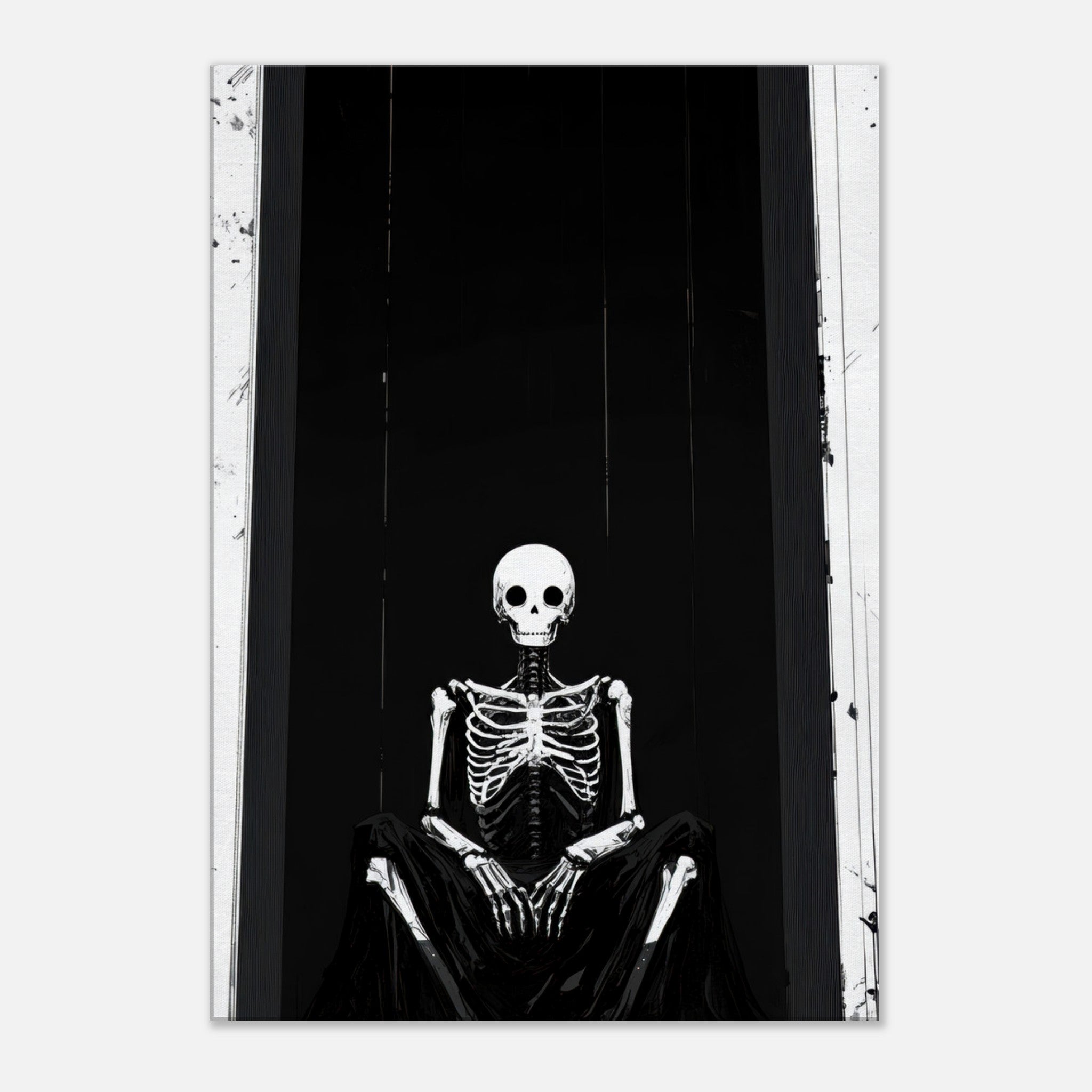 Canvas Portrait - The Hollow King A haunting minimalist piece feat - Shop Ai Art WebShop - Digital Art online Store