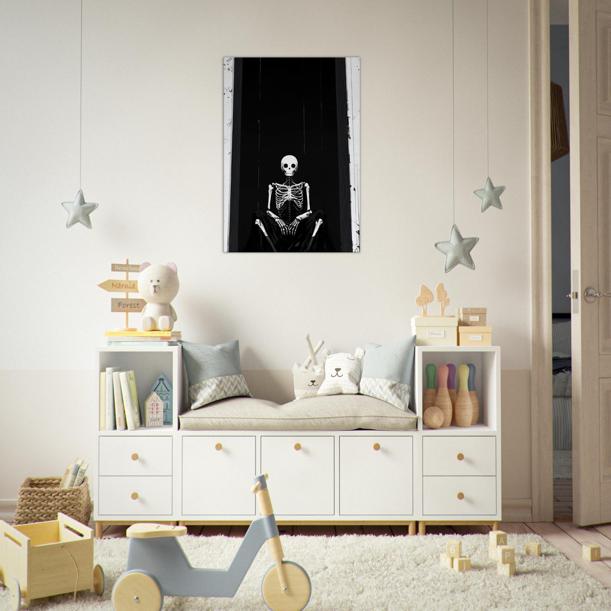 Canvas Portrait - The Hollow King A haunting minimalist piece feat - Shop Ai Art WebShop - Digital Art online Store