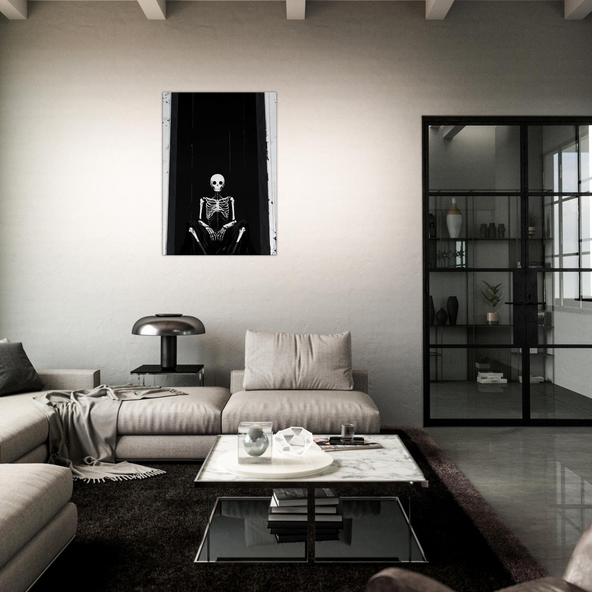 Canvas Portrait - The Hollow King A haunting minimalist piece feat - Shop Ai Art WebShop - Digital Art online Store