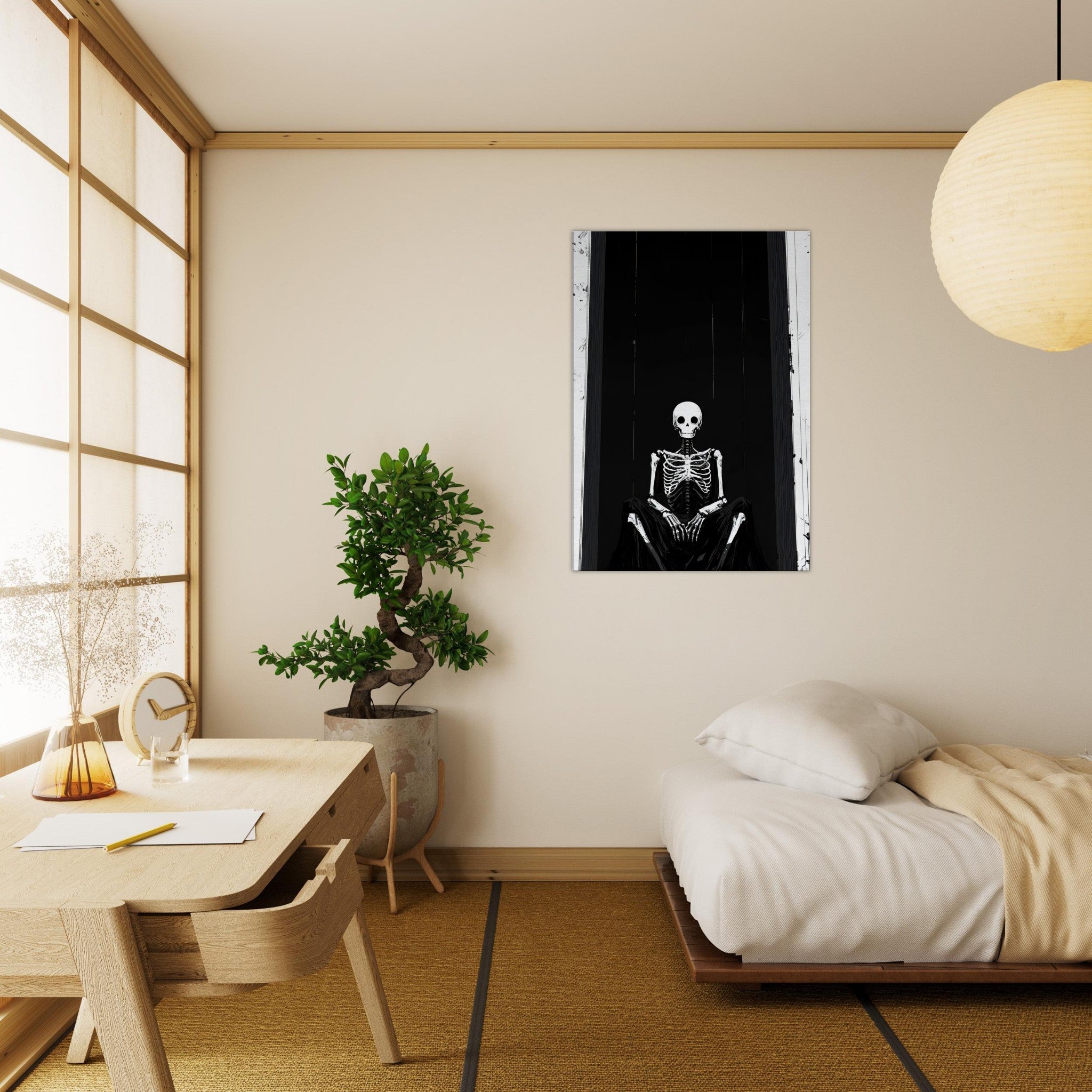 Canvas Portrait - The Hollow King A haunting minimalist piece feat - Shop Ai Art WebShop - Digital Art online Store