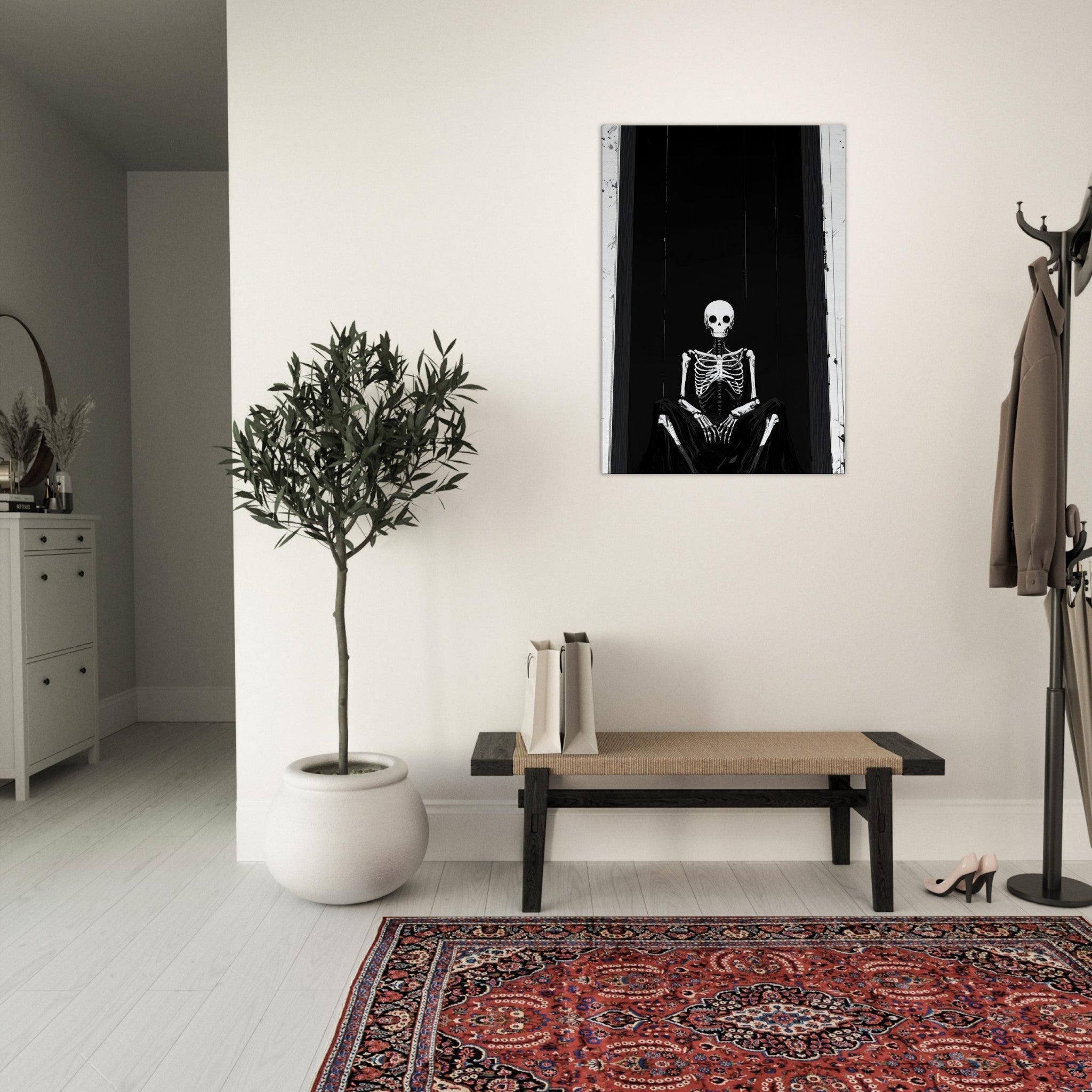 Canvas Portrait - The Hollow King A haunting minimalist piece feat - Shop Ai Art WebShop - Digital Art online Store