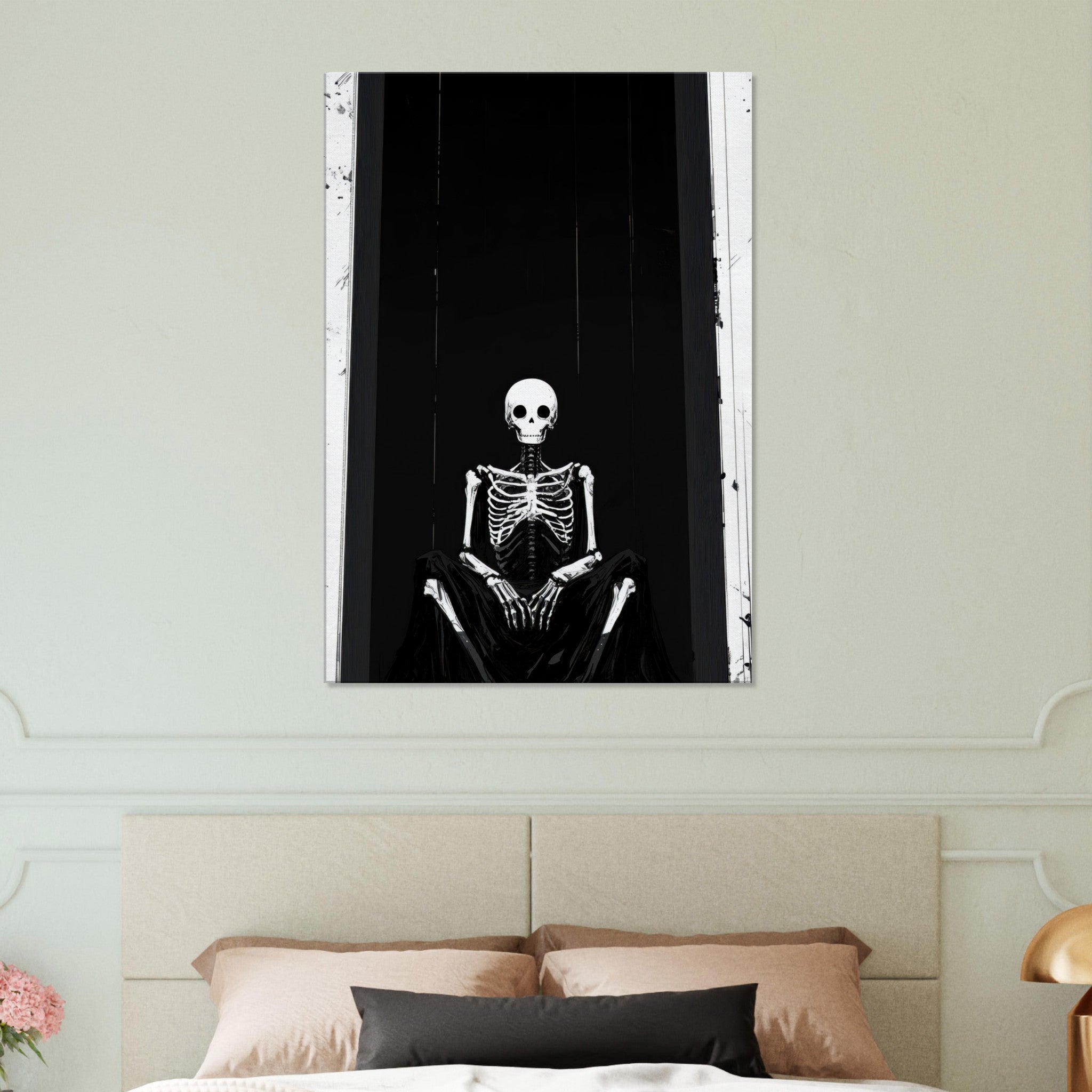 Canvas Portrait - The Hollow King A haunting minimalist piece feat - Shop Ai Art WebShop - Digital Art online Store