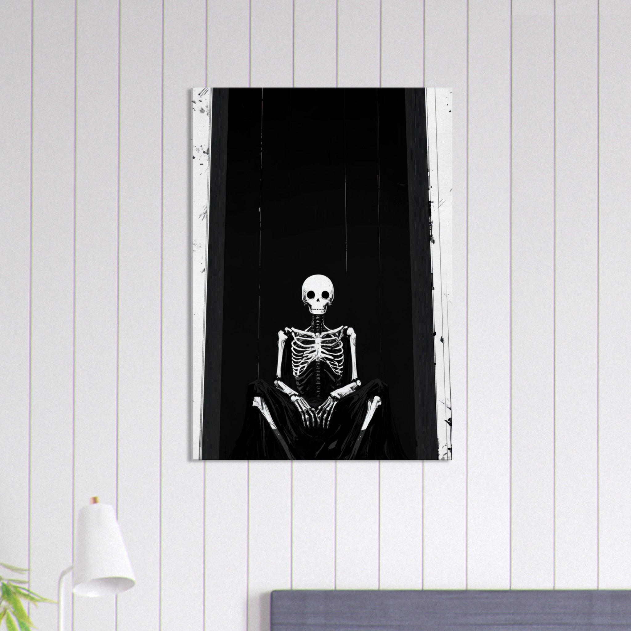 Canvas Portrait - The Hollow King A haunting minimalist piece feat - Shop Ai Art WebShop - Digital Art online Store