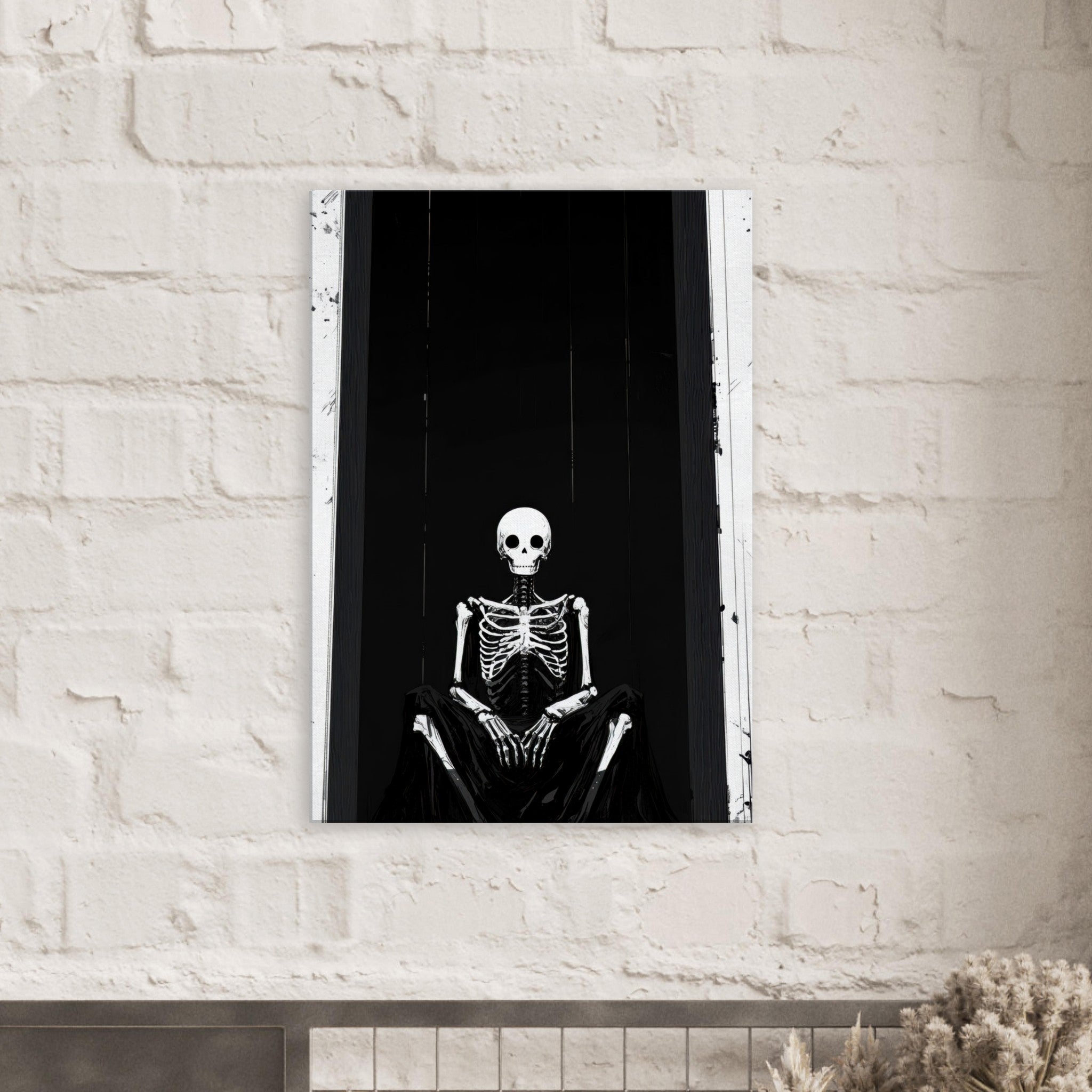 Canvas Portrait - The Hollow King A haunting minimalist piece feat - Shop Ai Art WebShop - Digital Art online Store
