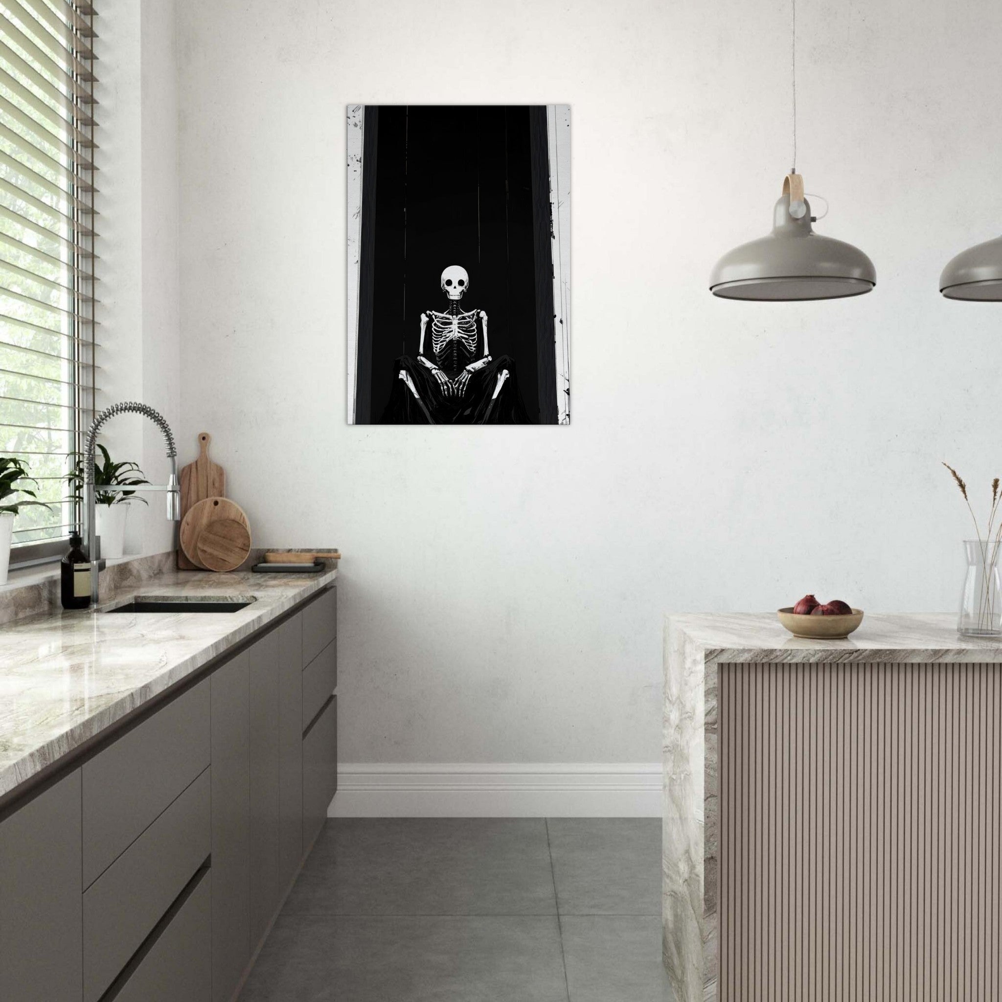 Canvas Portrait - The Hollow King A haunting minimalist piece feat - Shop Ai Art WebShop - Digital Art online Store