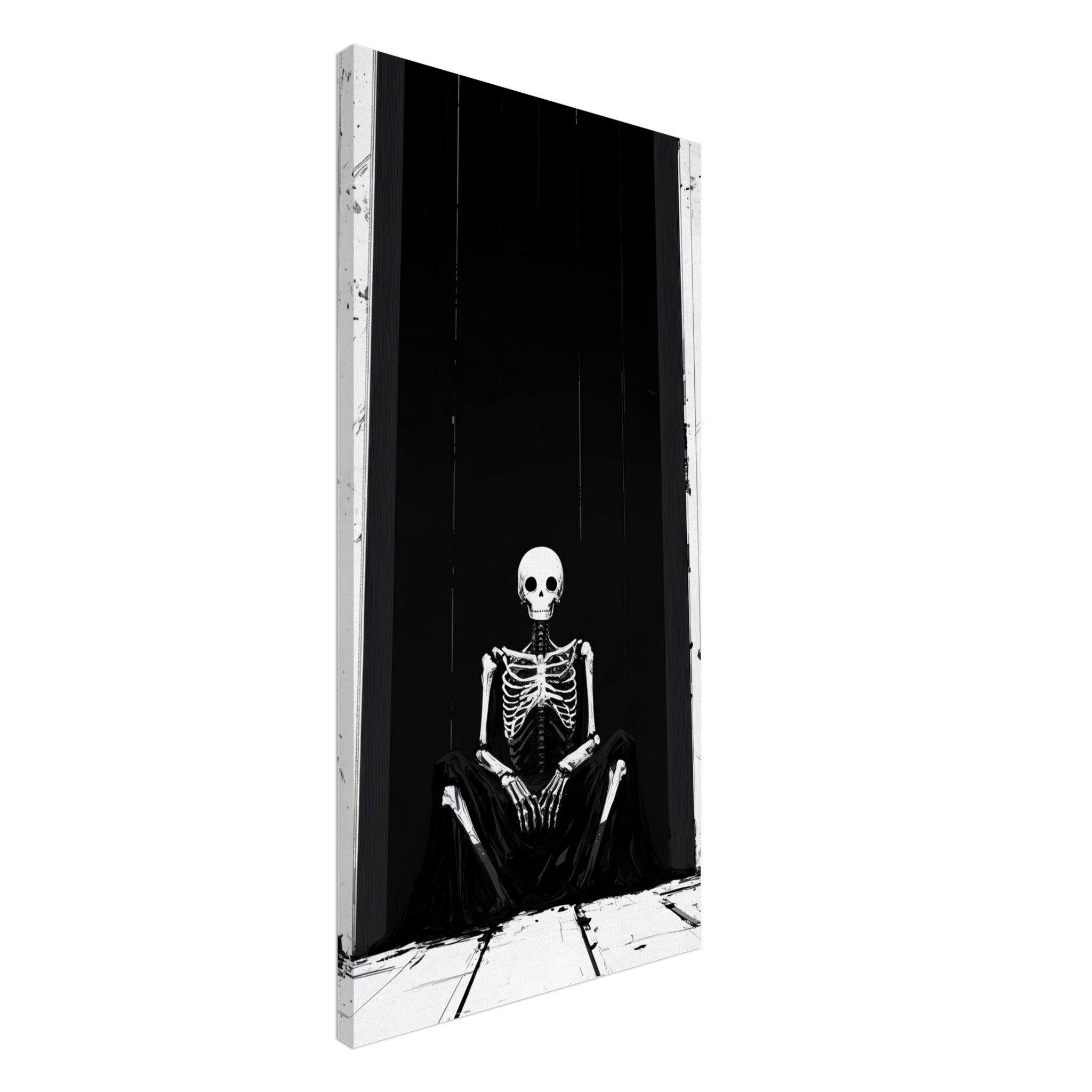 Canvas Portrait - The Hollow King A haunting minimalist piece feat - Shop Ai Art WebShop - Digital Art online Store