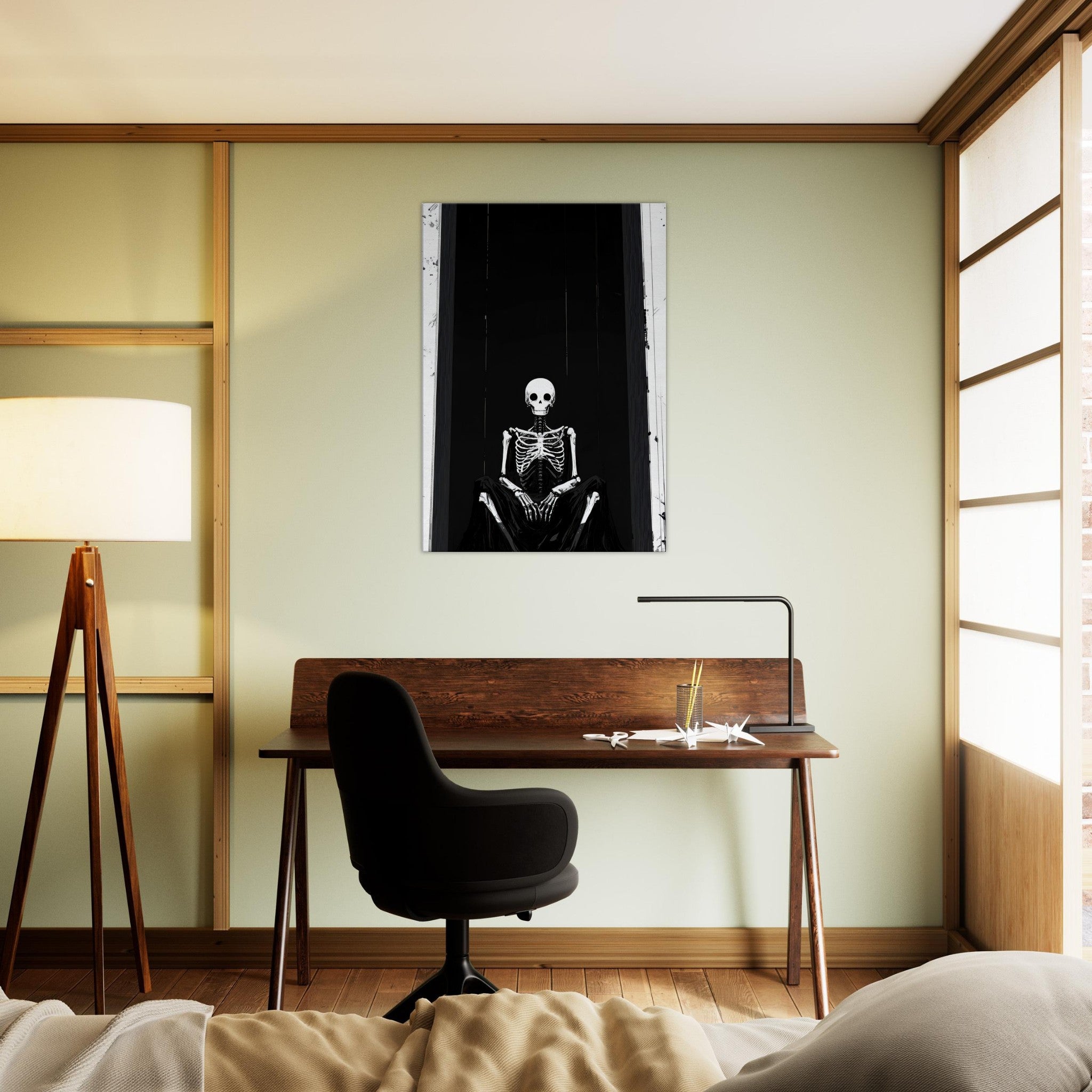 Canvas Portrait - The Hollow King A haunting minimalist piece feat - Shop Ai Art WebShop - Digital Art online Store