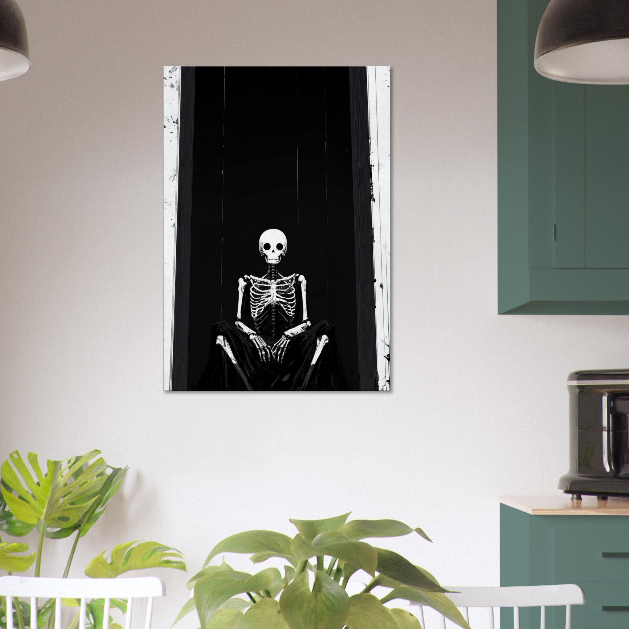 Canvas Portrait - The Hollow King A haunting minimalist piece feat - Shop Ai Art WebShop - Digital Art online Store