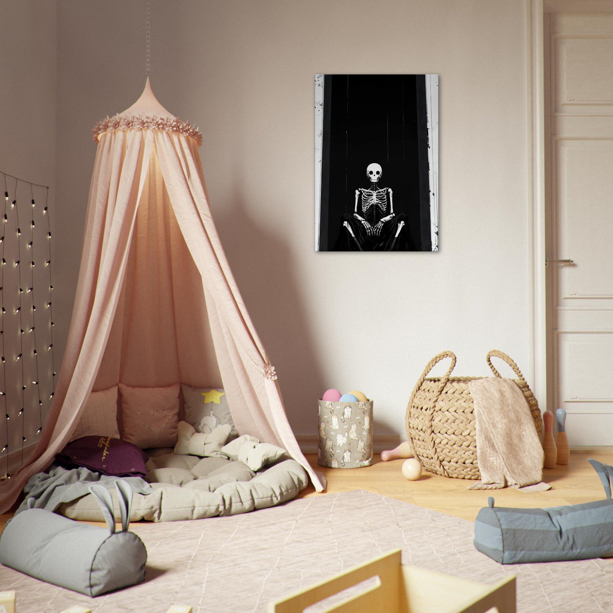 Canvas Portrait - The Hollow King A haunting minimalist piece feat - Shop Ai Art WebShop - Digital Art online Store