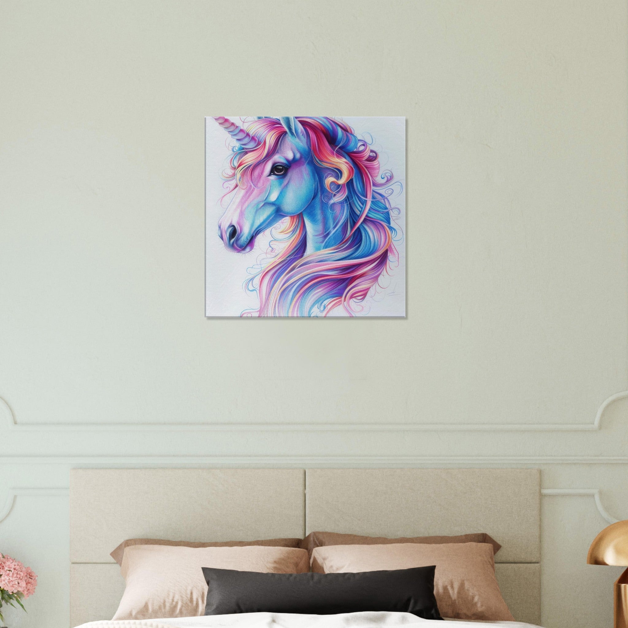 Canvas Square - Children Kids Room Art Unicorn Fantasy 2 - Shop Ai Art WebShop - Digital Art online Store