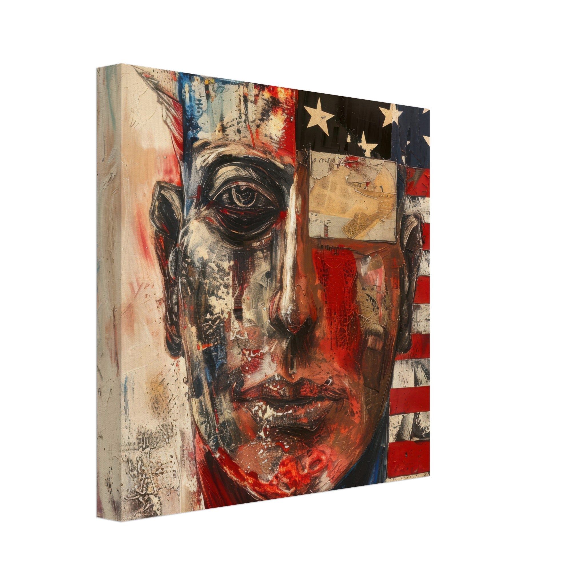 Canvas Square - Expressionism art style American ancestors - Shop Ai Art WebShop - Digital Art online Store