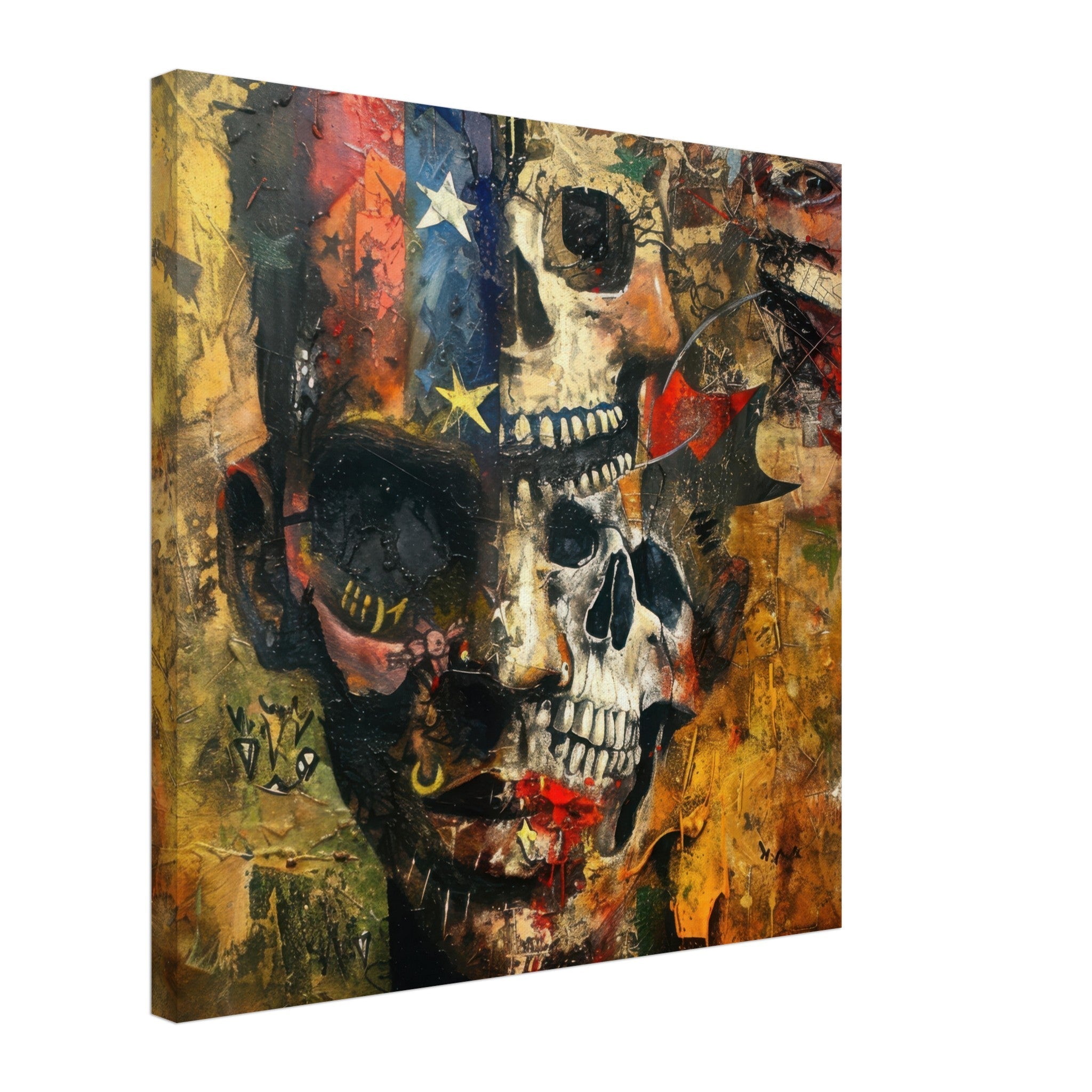 Canvas Square - Expressionism art style American ancestors 2 - Shop Ai Art WebShop - Digital Art online Store