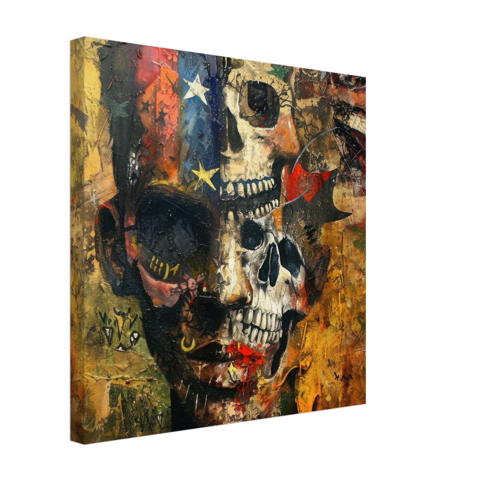 Canvas Square - Expressionism art style American ancestors 2 - Shop Ai Art WebShop - Digital Art online Store