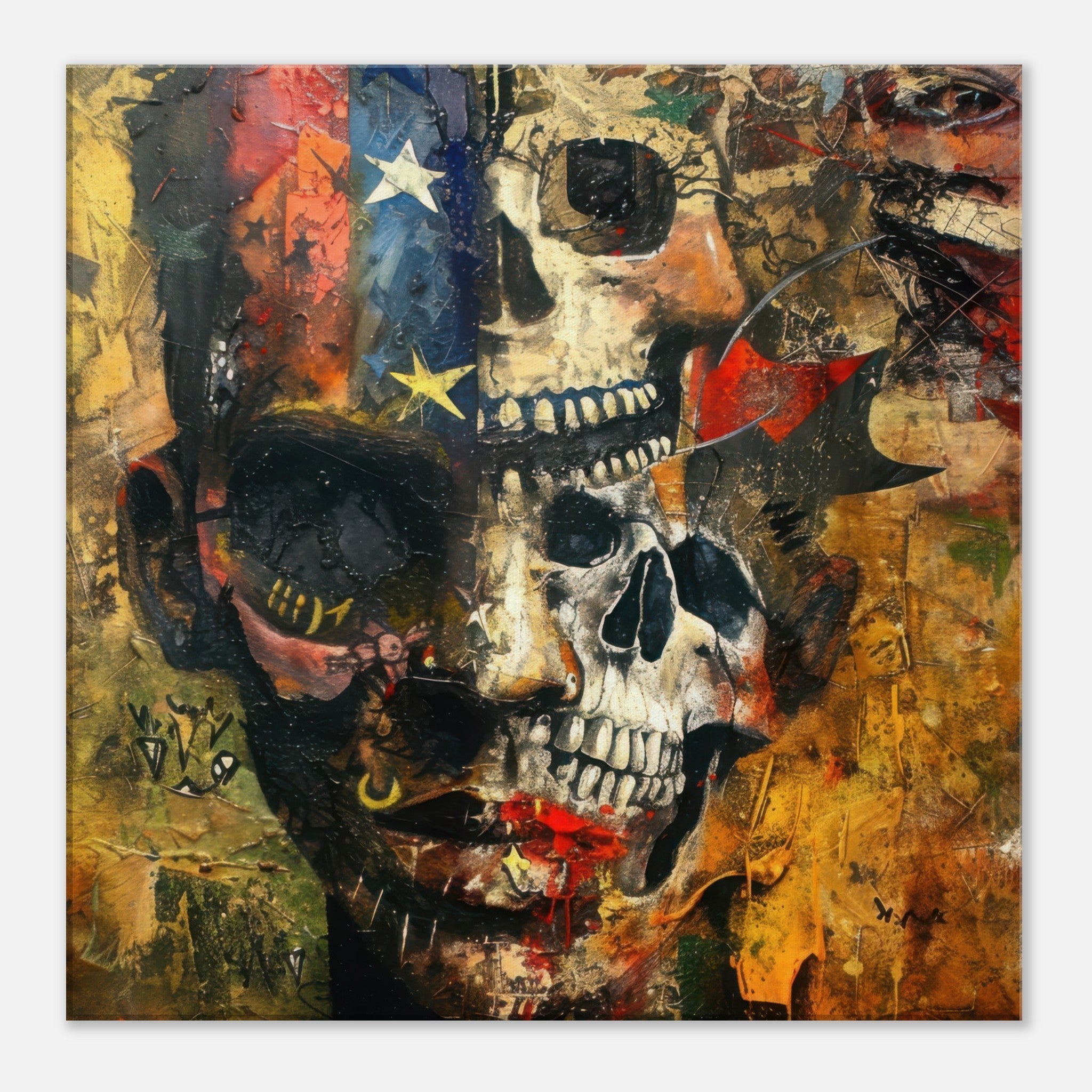 Canvas Square - Expressionism art style American ancestors 2 - Shop Ai Art WebShop - Digital Art online Store