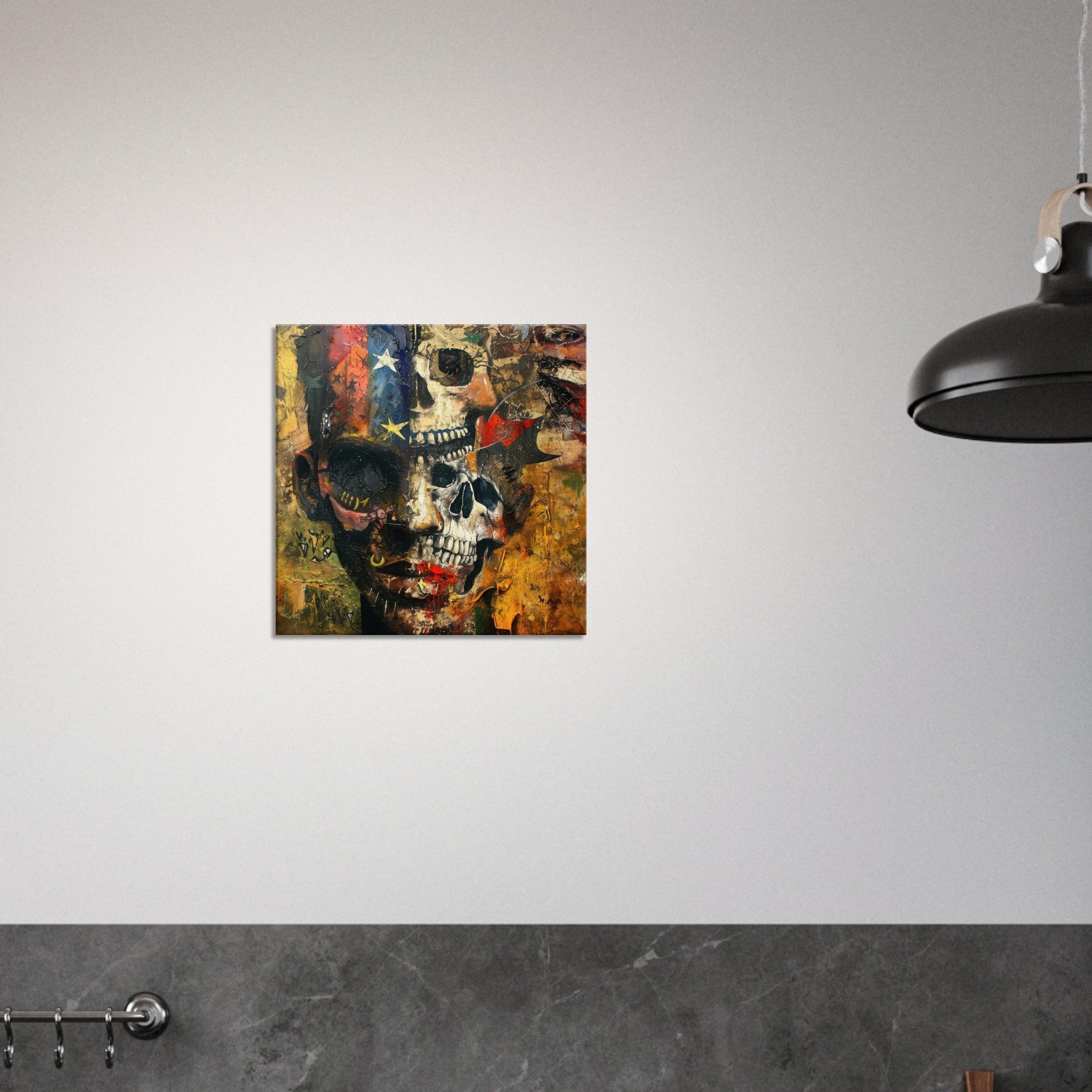 Canvas Square - Expressionism art style American ancestors 2 - Shop Ai Art WebShop - Digital Art online Store
