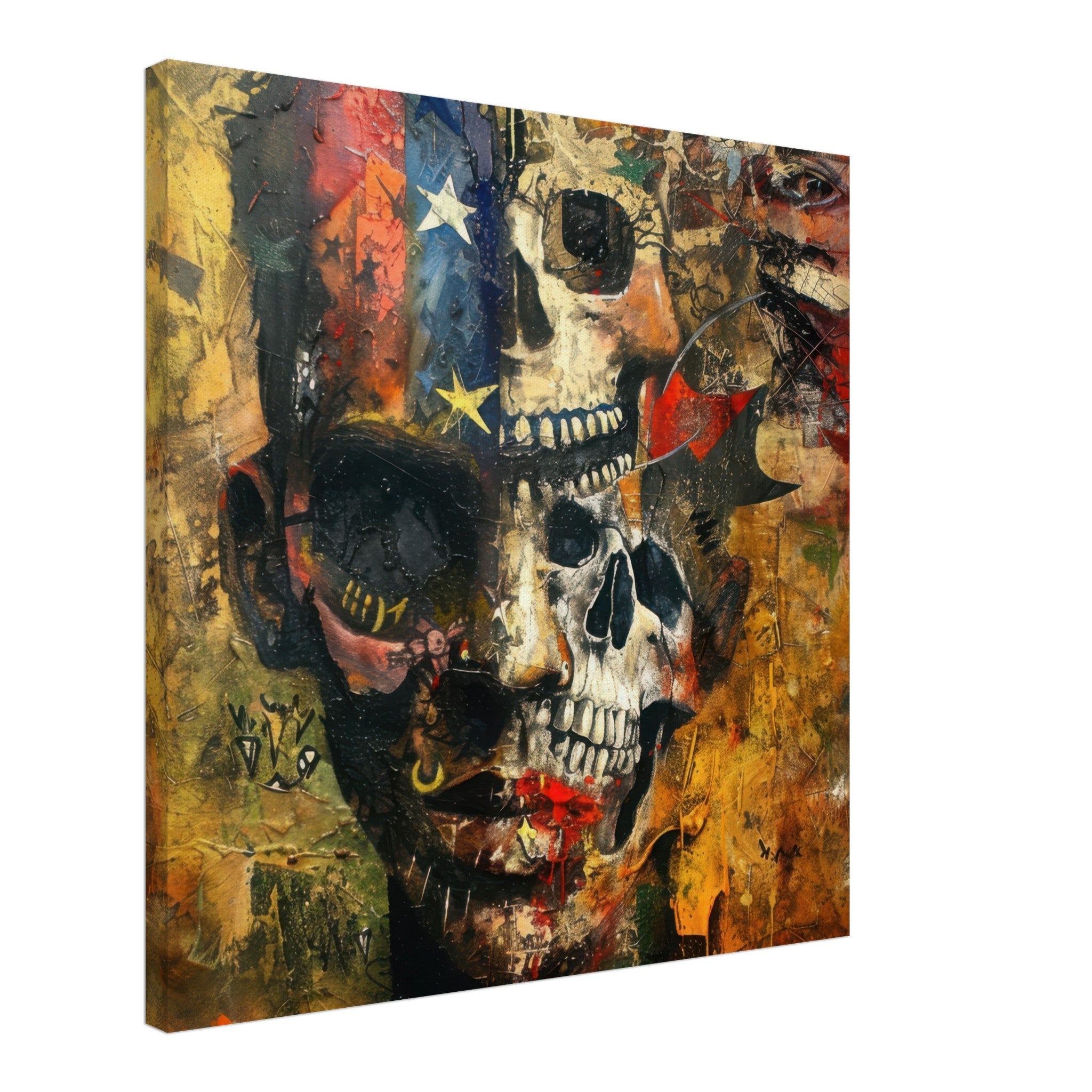 Canvas Square - Expressionism art style American ancestors 2 - Shop Ai Art WebShop - Digital Art online Store