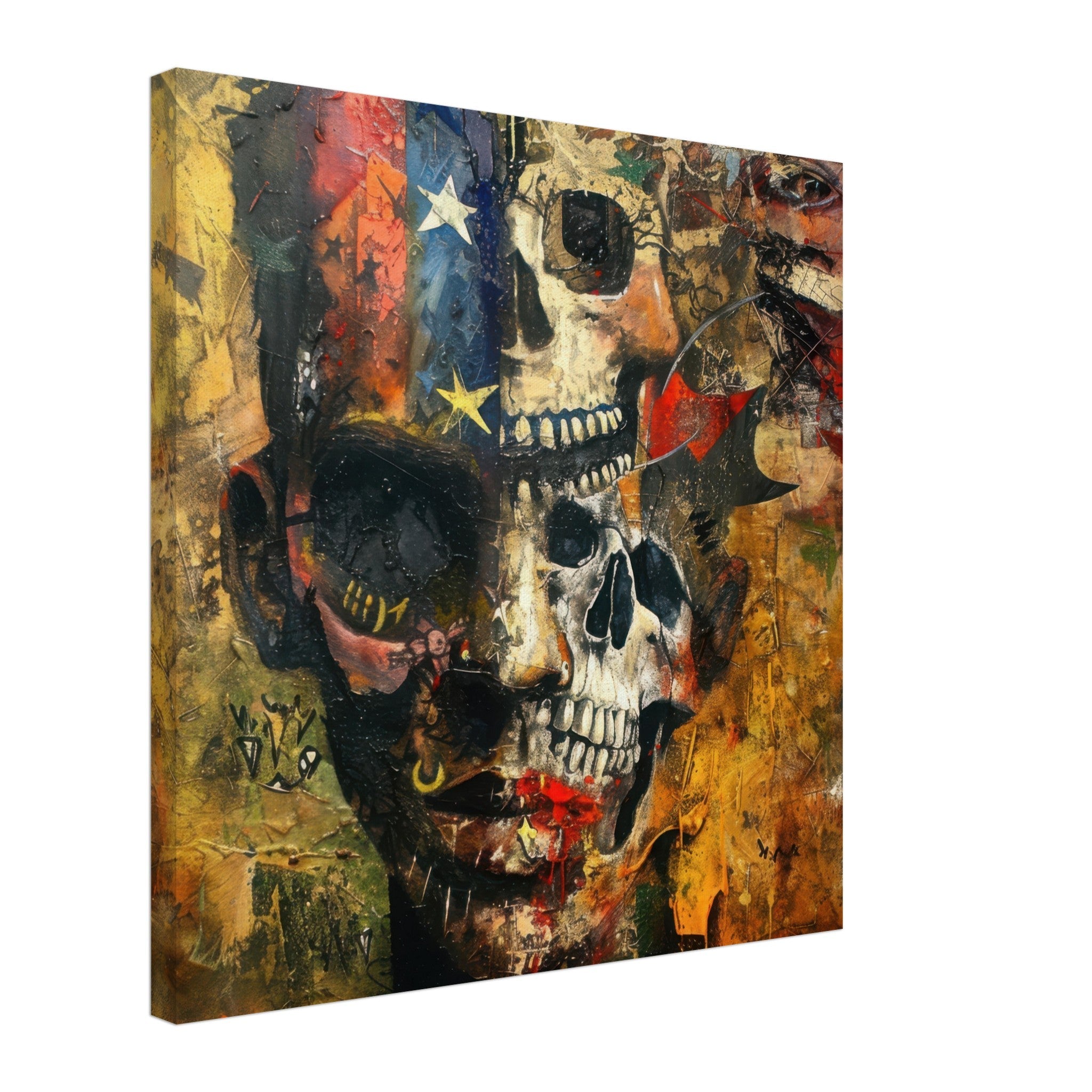 Canvas Square - Expressionism art style American ancestors 2 - Shop Ai Art WebShop - Digital Art online Store