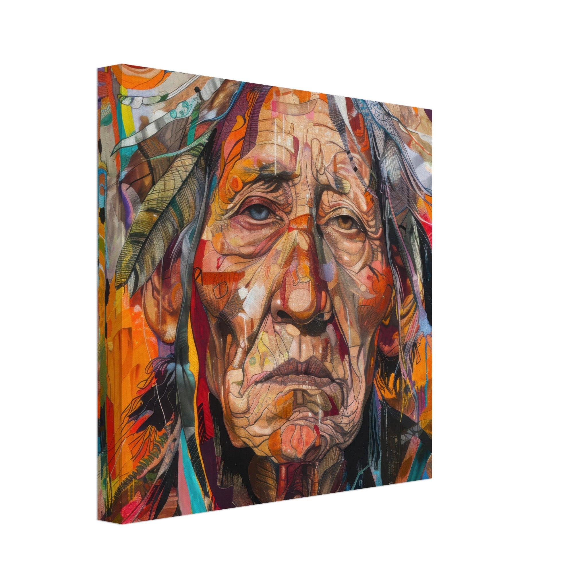 Canvas Square - Expressionism art style American ancestors 3 - Shop Ai Art WebShop - Digital Art online Store
