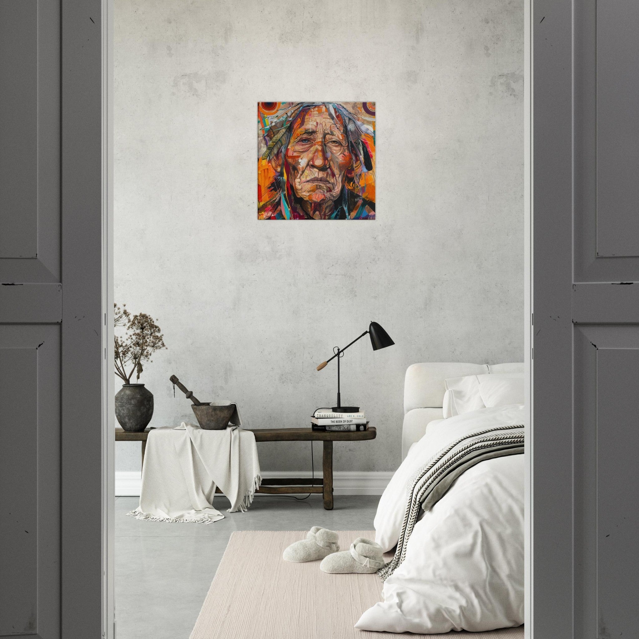 Canvas Square - Expressionism art style American ancestors 3 - Shop Ai Art WebShop - Digital Art online Store