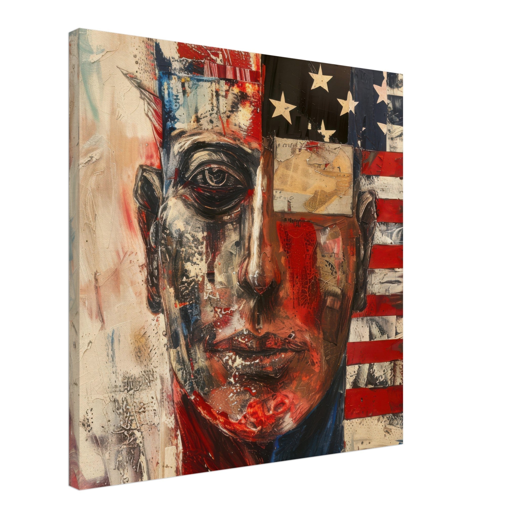 Canvas Square - Expressionism art style American ancestors - Shop Ai Art WebShop - Digital Art online Store