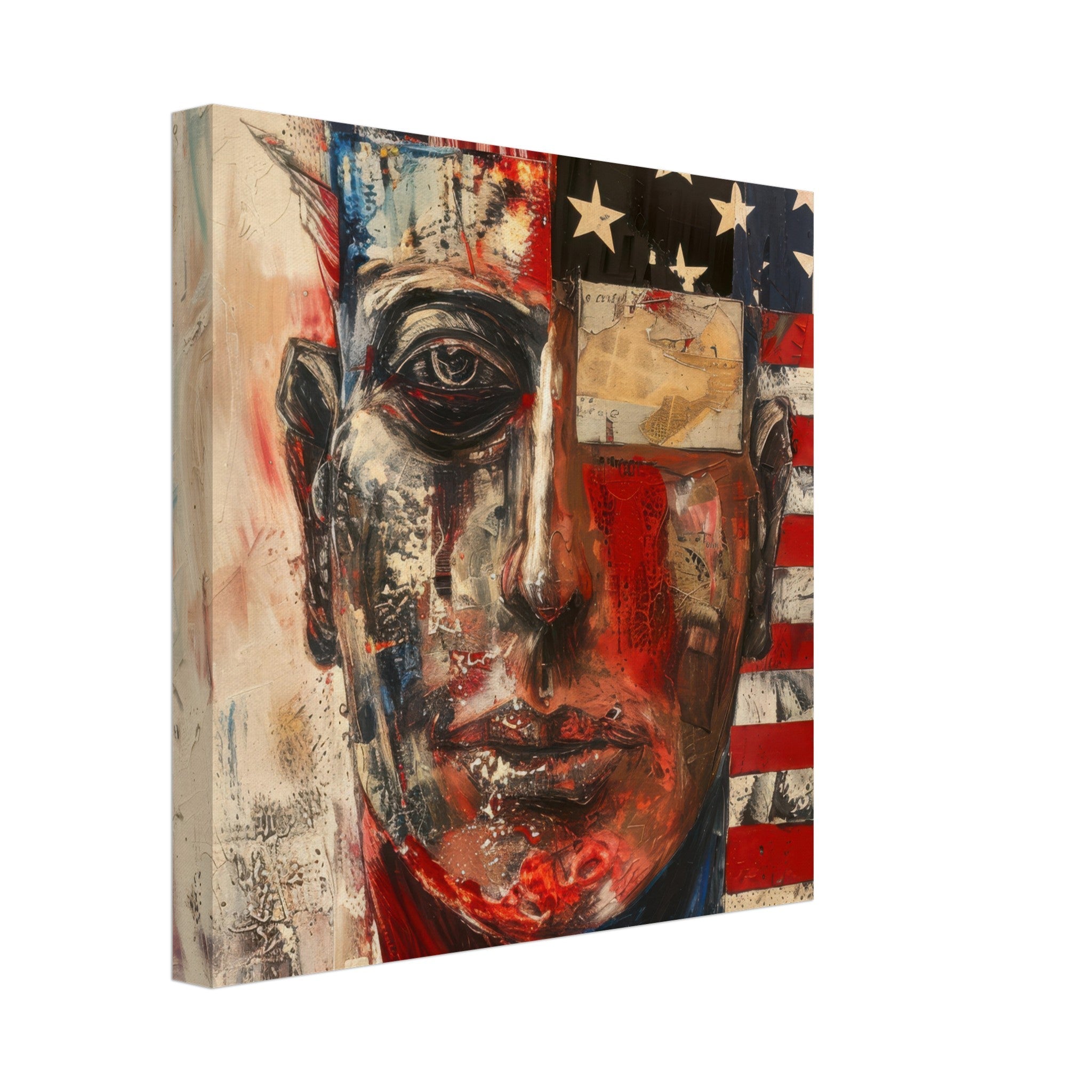 Canvas Square - Expressionism art style American ancestors - Shop Ai Art WebShop - Digital Art online Store
