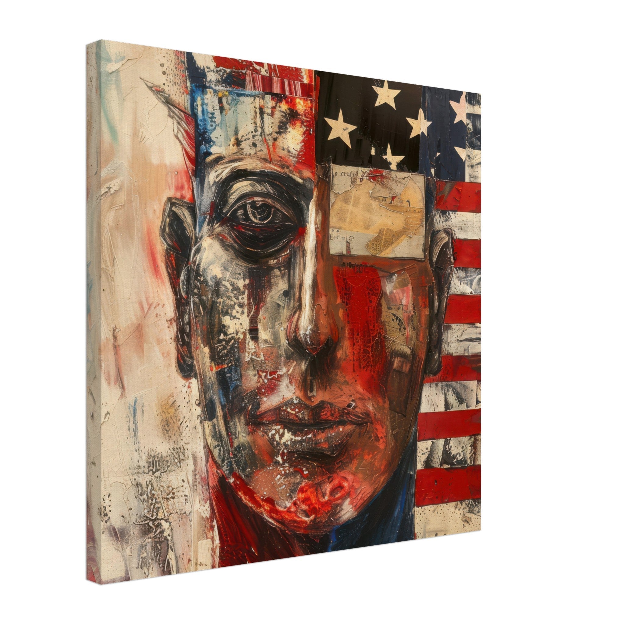 Canvas Square - Expressionism art style American ancestors - Shop Ai Art WebShop - Digital Art online Store