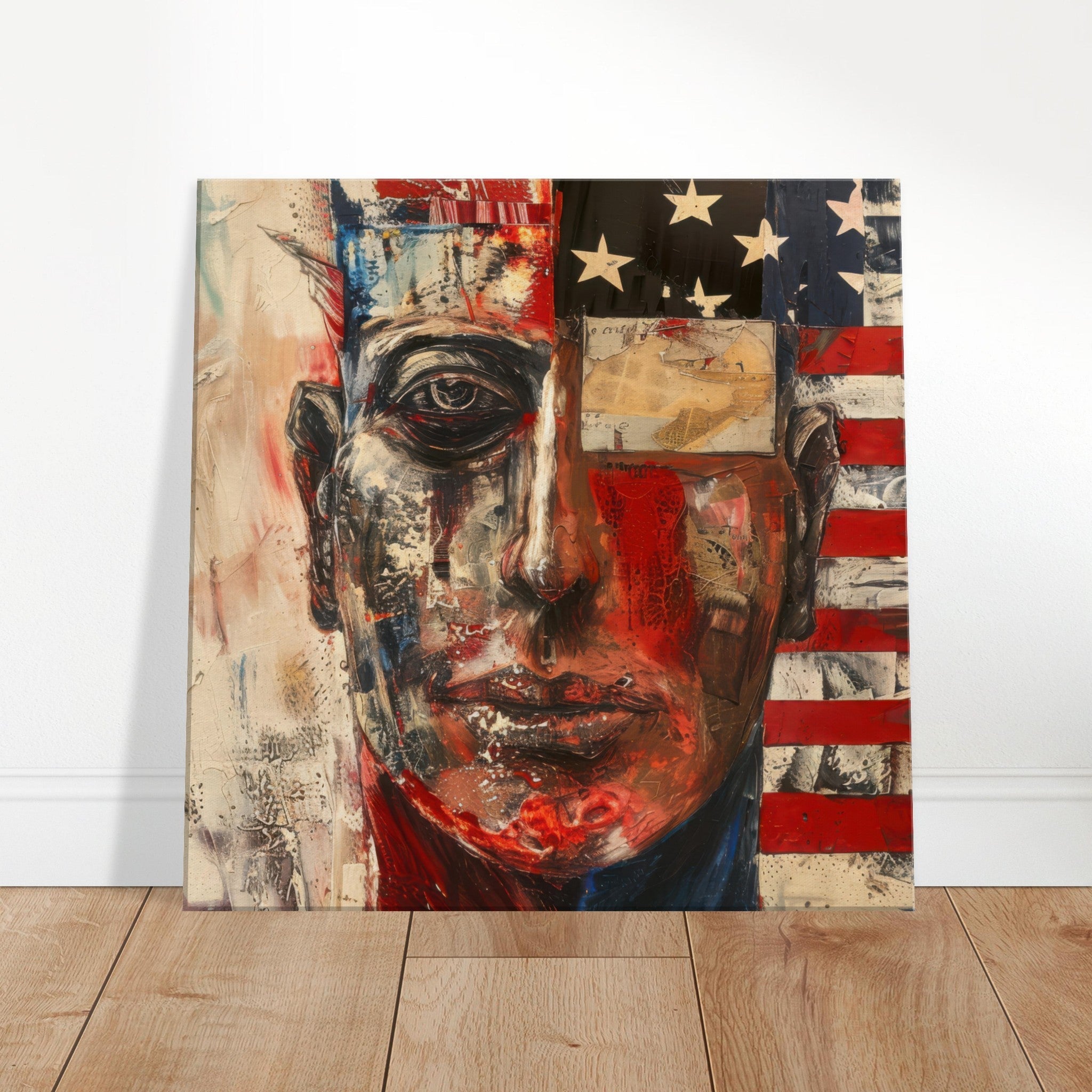 Canvas Square - Expressionism art style American ancestors - Shop Ai Art WebShop - Digital Art online Store