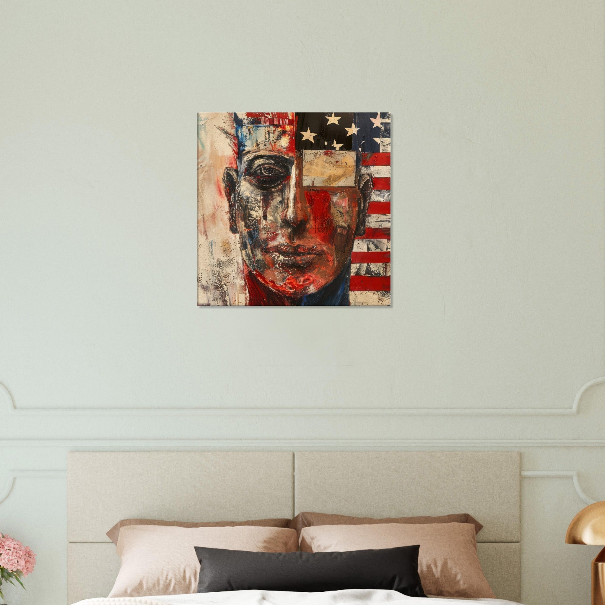Canvas Square - Expressionism art style American ancestors - Shop Ai Art WebShop - Digital Art online Store