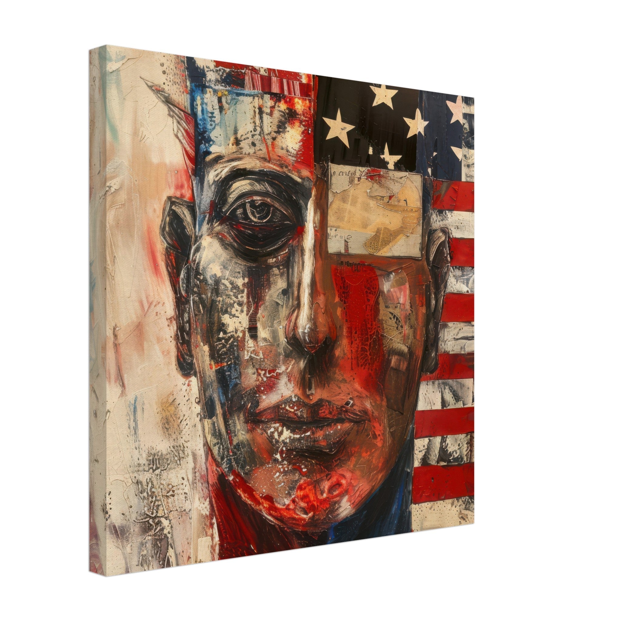 Canvas Square - Expressionism art style American ancestors - Shop Ai Art WebShop - Digital Art online Store
