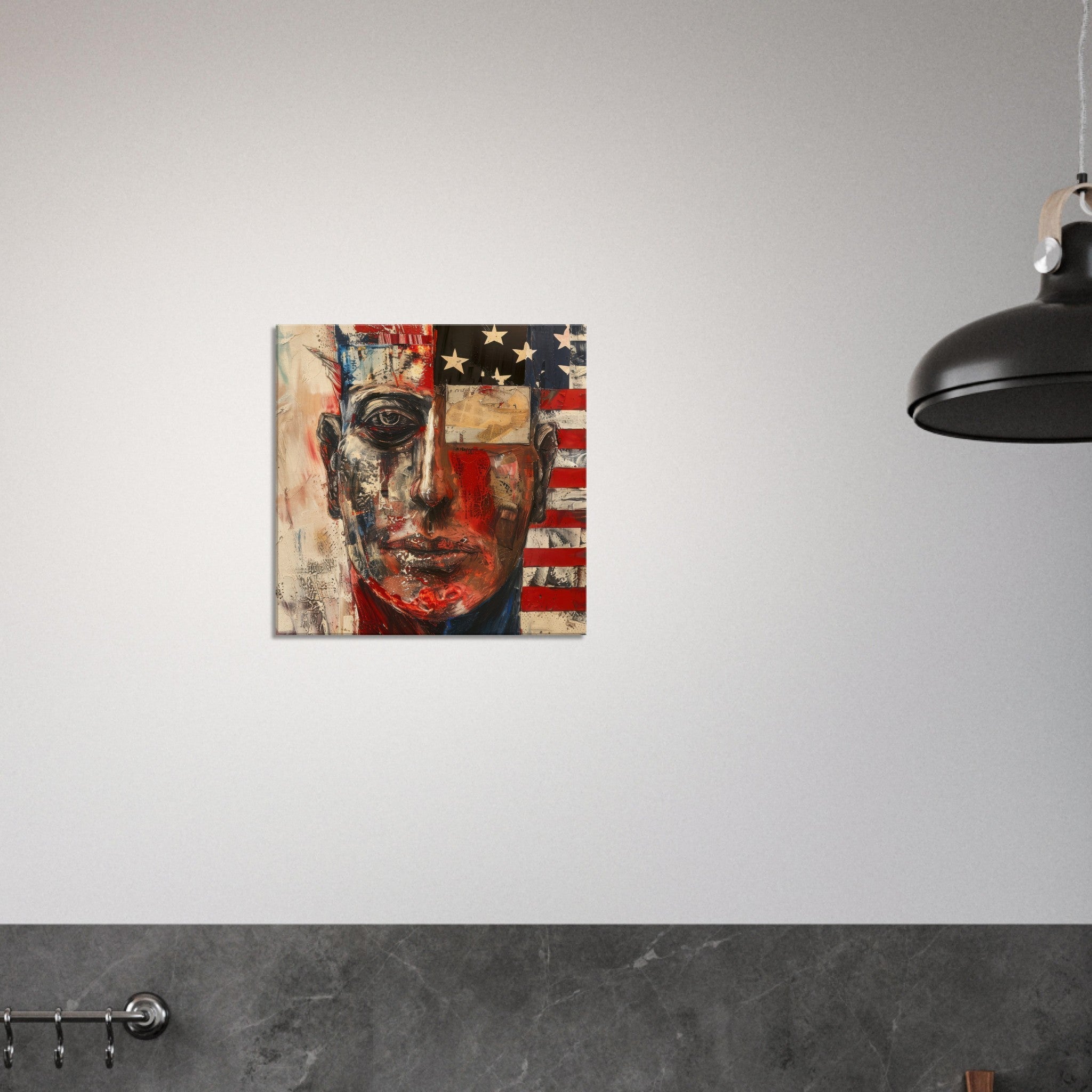 Canvas Square - Expressionism art style American ancestors - Shop Ai Art WebShop - Digital Art online Store