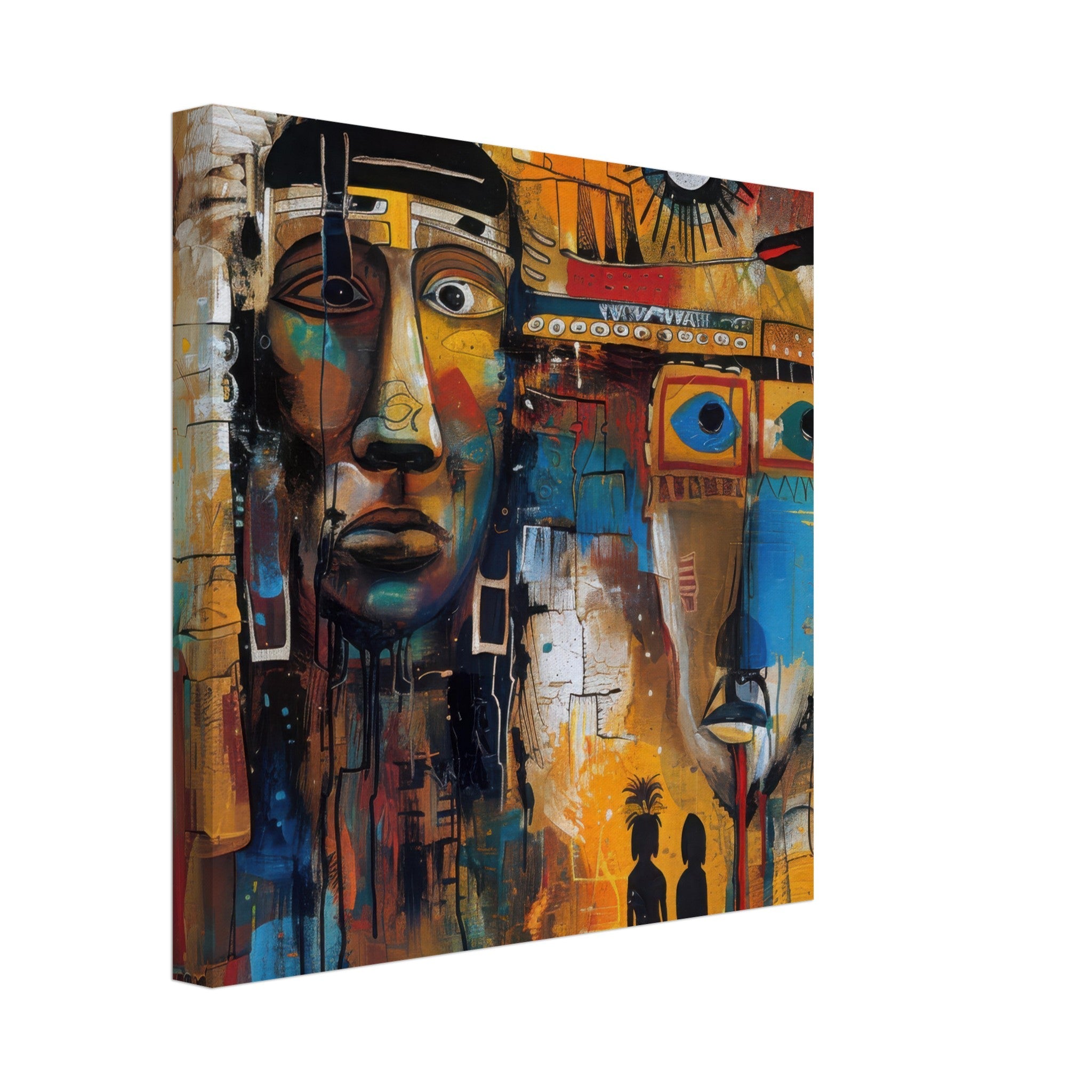 Canvas Square - Expressionism art style Native Americans ancestors 4 - Shop Ai Art WebShop - Digital Art online Store
