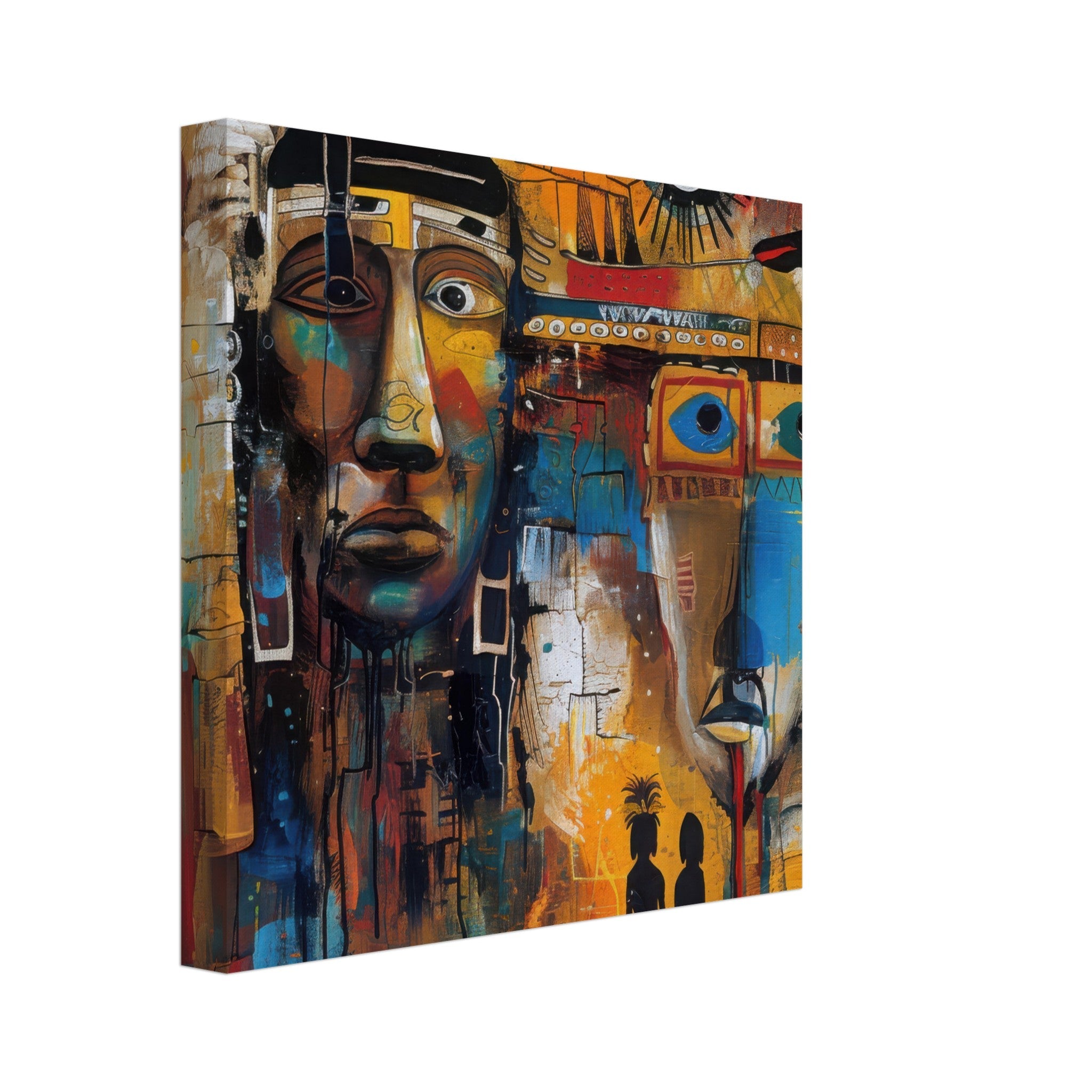 Canvas Square - Expressionism art style Native Americans ancestors 4 - Shop Ai Art WebShop - Digital Art online Store