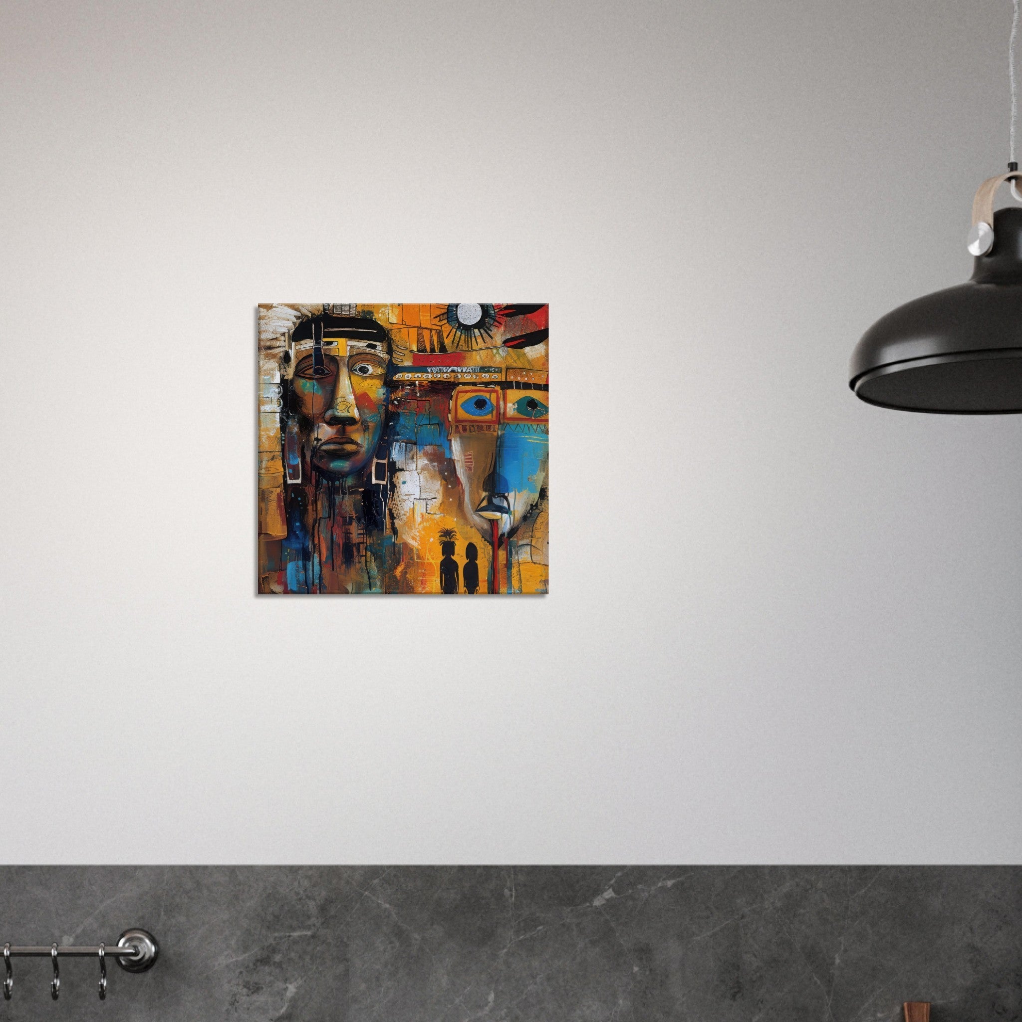 Canvas Square - Expressionism art style Native Americans ancestors 4 - Shop Ai Art WebShop - Digital Art online Store