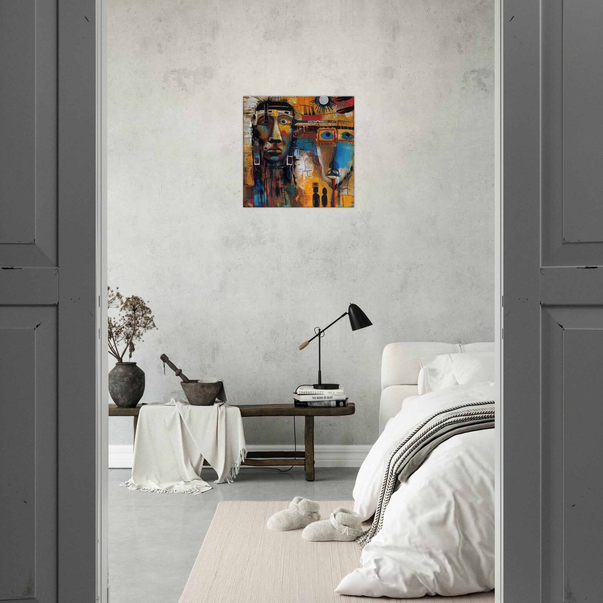 Canvas Square - Expressionism art style Native Americans ancestors 4 - Shop Ai Art WebShop - Digital Art online Store