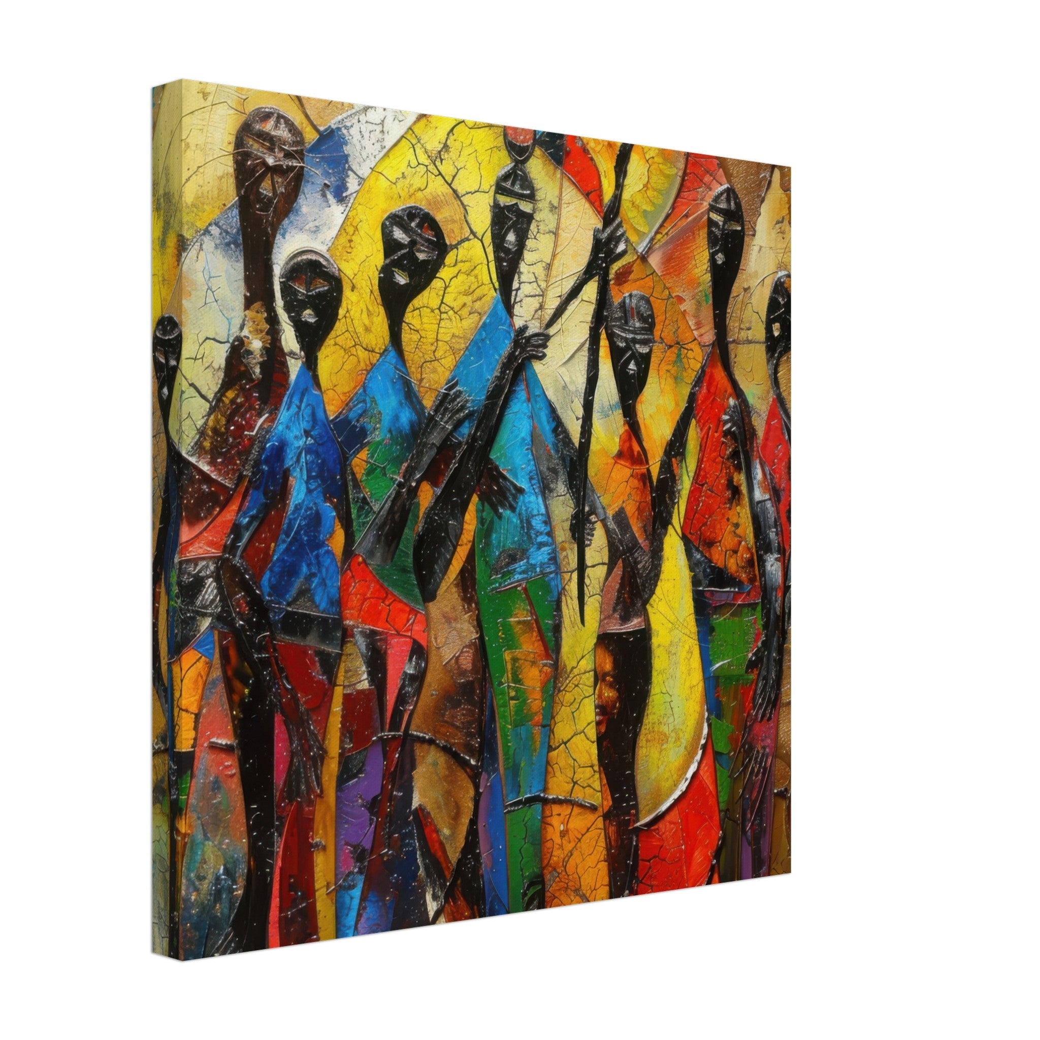 Canvas Square - Expressionism art style Ugandas ancestors - Shop Ai Art WebShop - Digital Art online Store